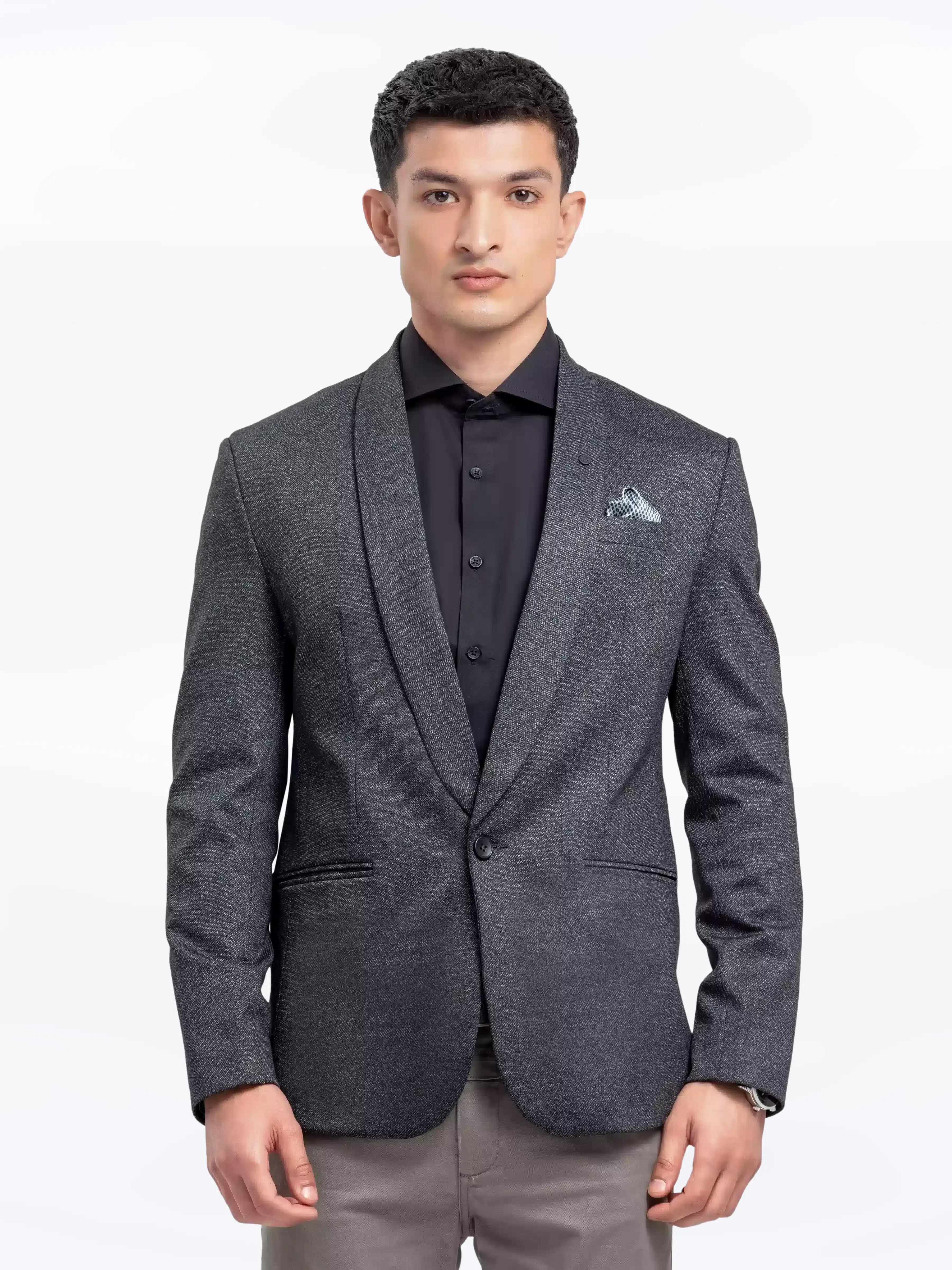 Men's Dark Grey Blazer - EMTBK24W-004 - Image 2