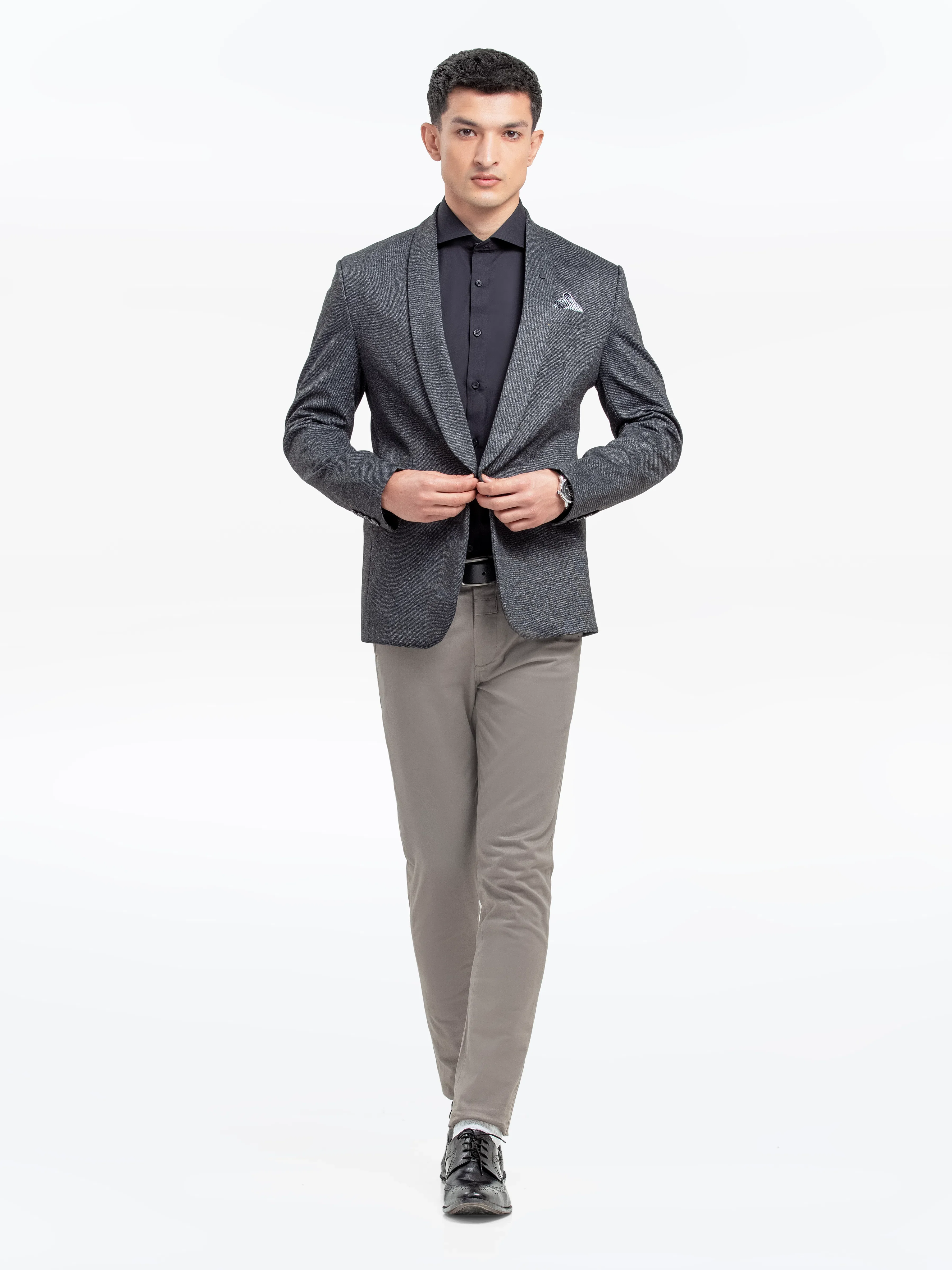 Men's Dark Grey Blazer - EMTBK24W-004 - Image 3