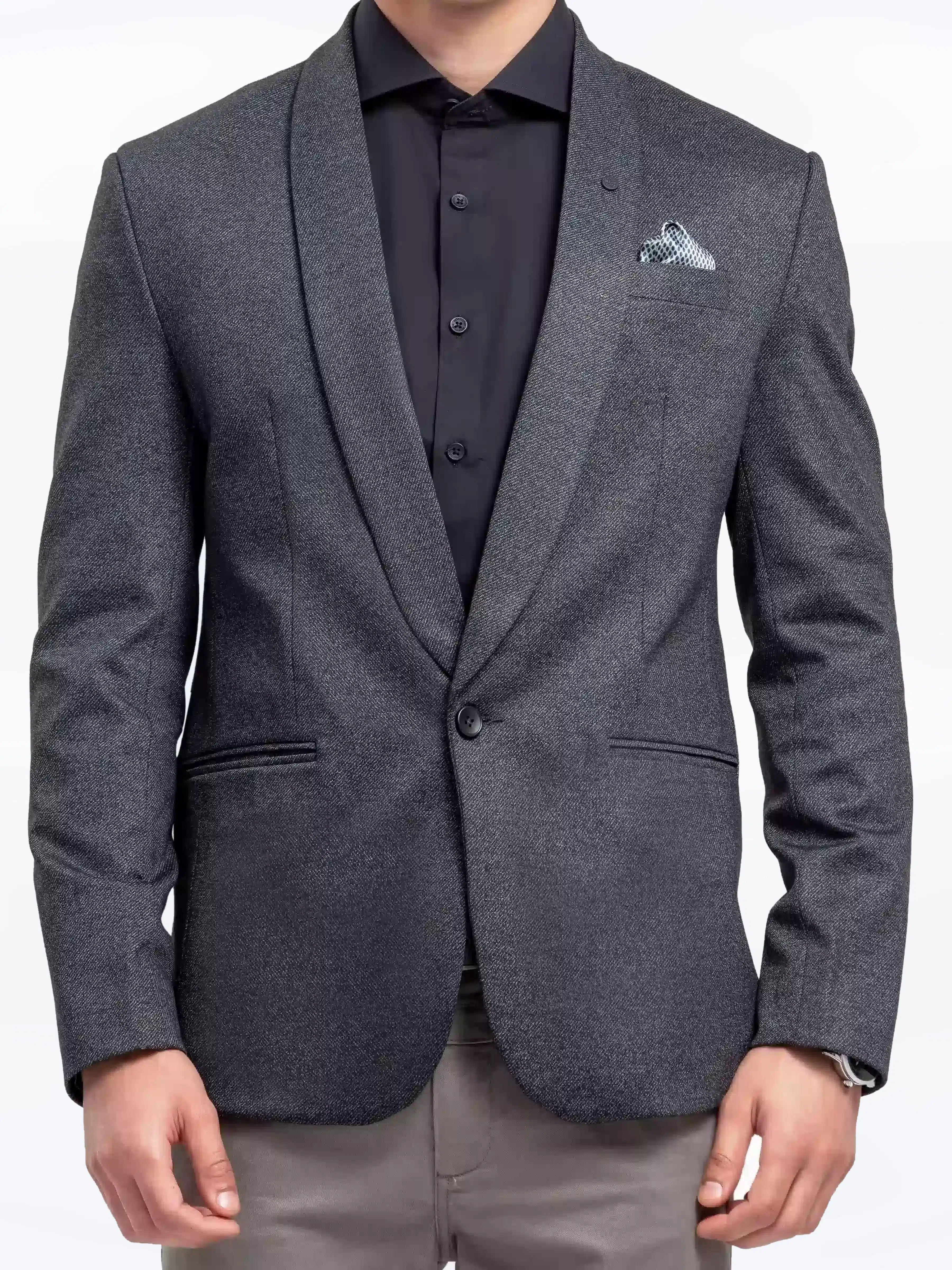 Men's Dark Grey Blazer - EMTBK24W-004 - Image 4