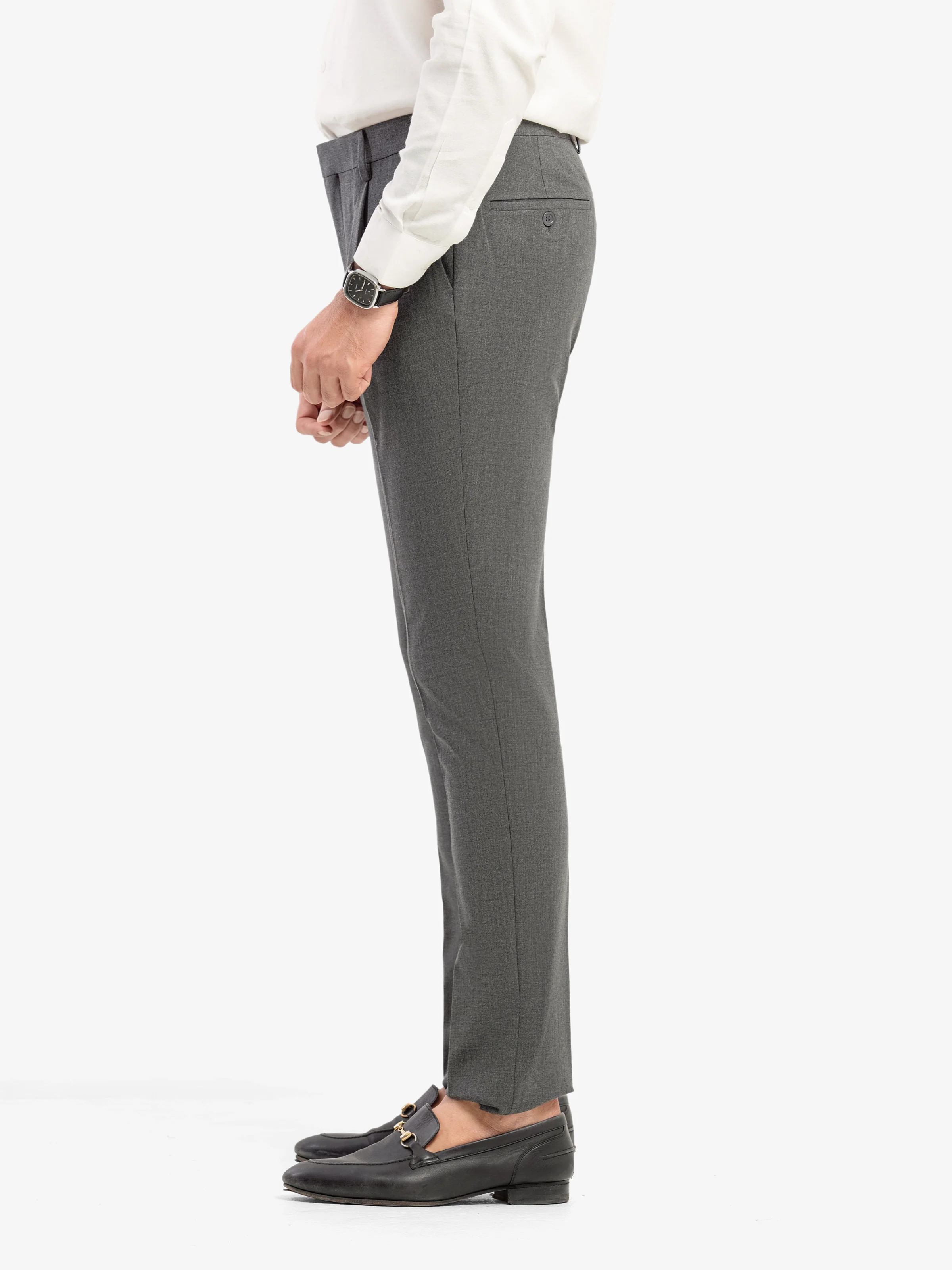 Men's Dark Grey Formal Pant - EMBPF5-15277 - Image 4