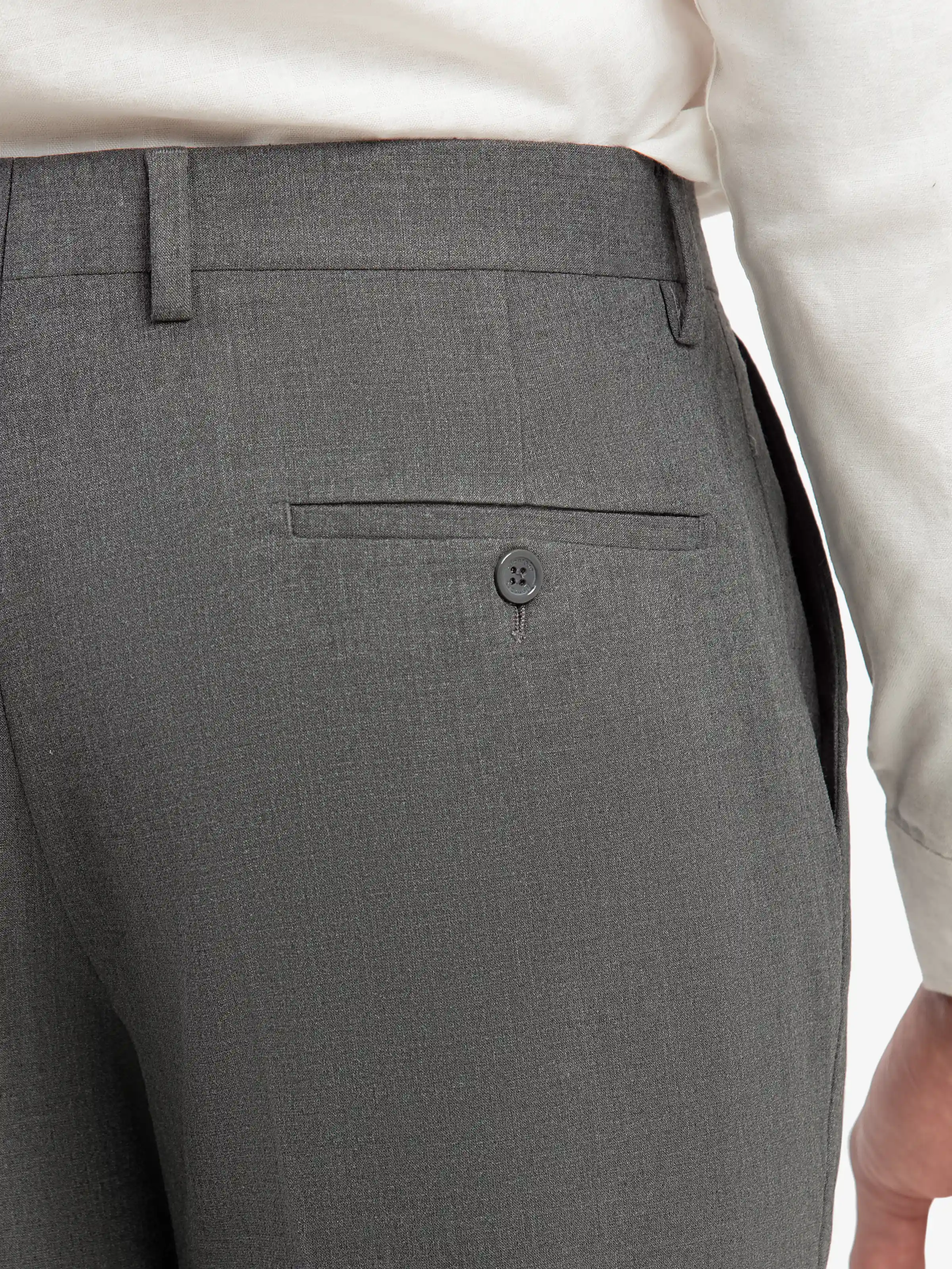 Men's Dark Grey Formal Pant - EMBPF5-15277 - Image 5