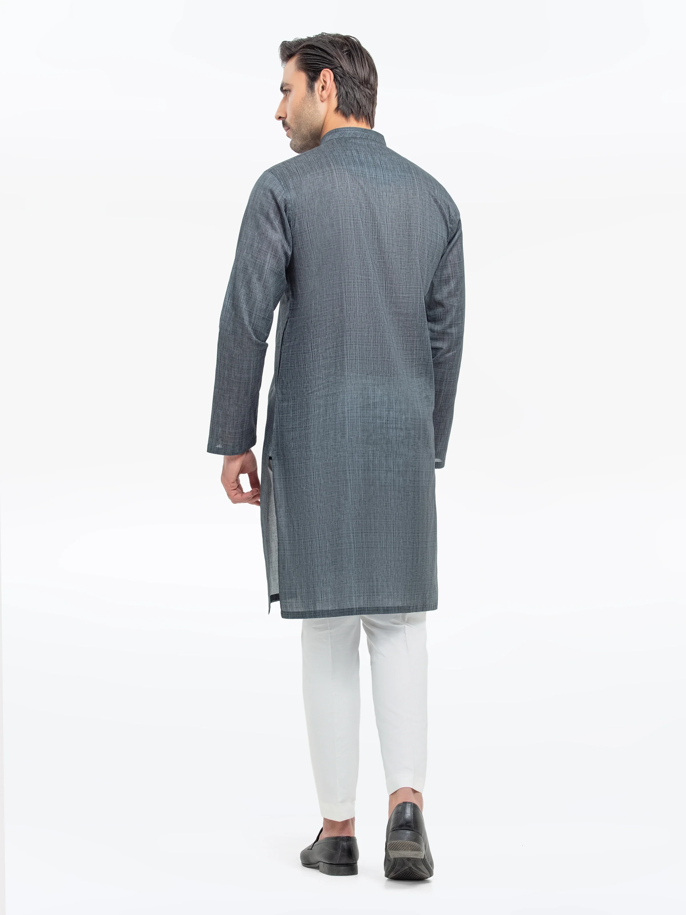 Men's Dark Grey Kurta - EMTK25-99504 - Image 5