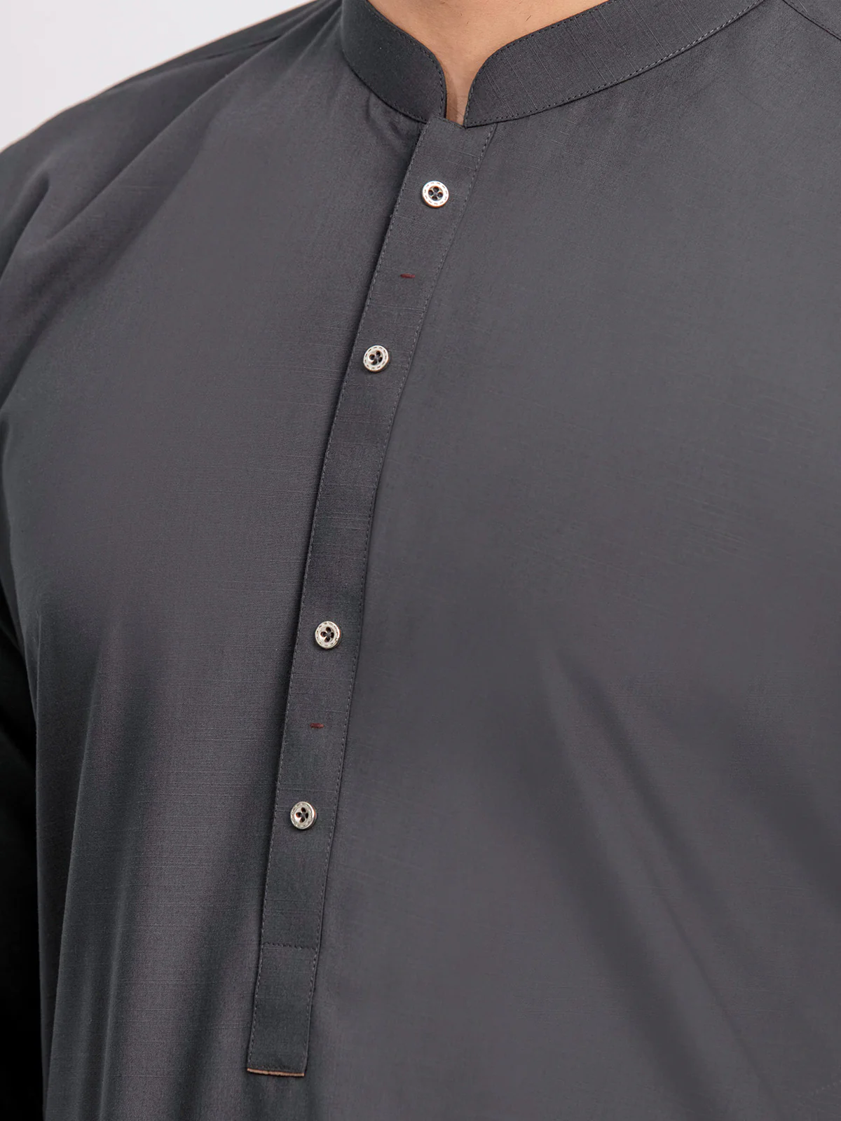 Men's Dark Grey Shalwar Kameez - EMTKS24-41087 - Image 3