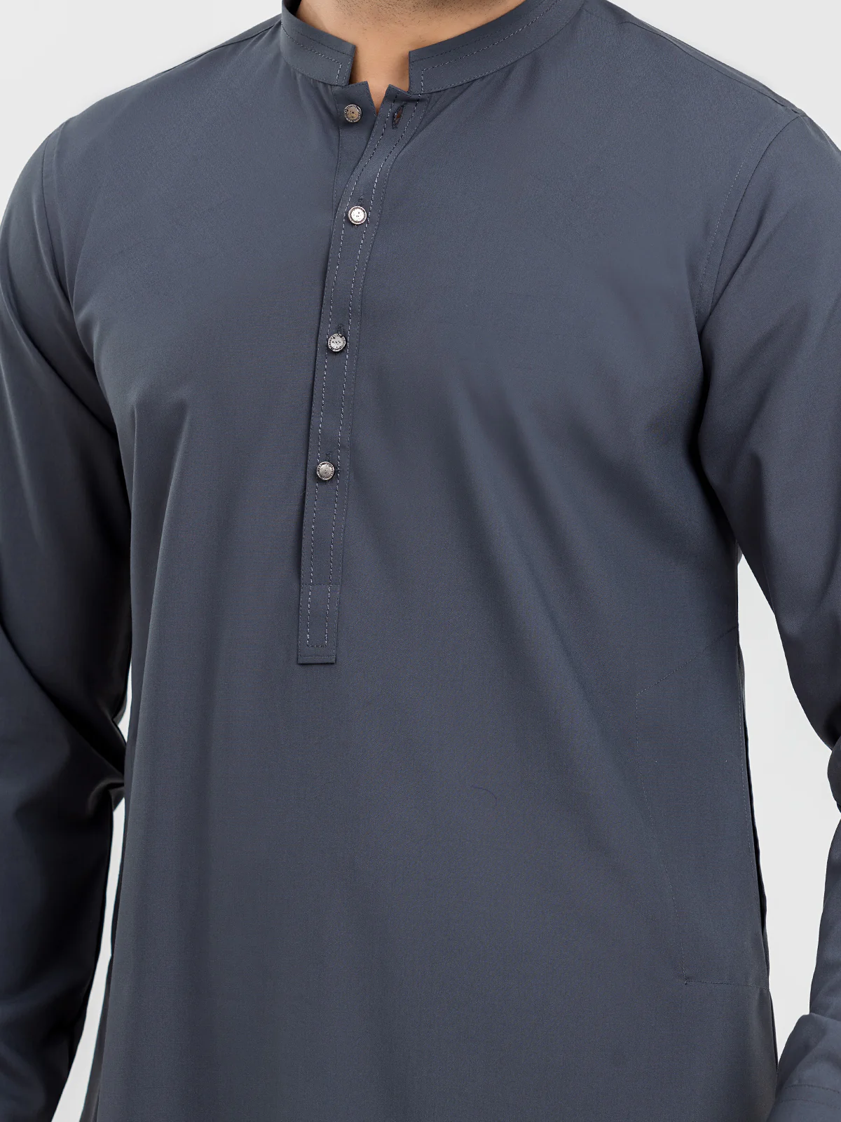 Men's Dark Grey Shalwar Kameez - EMTKS24-41110 - Image 3