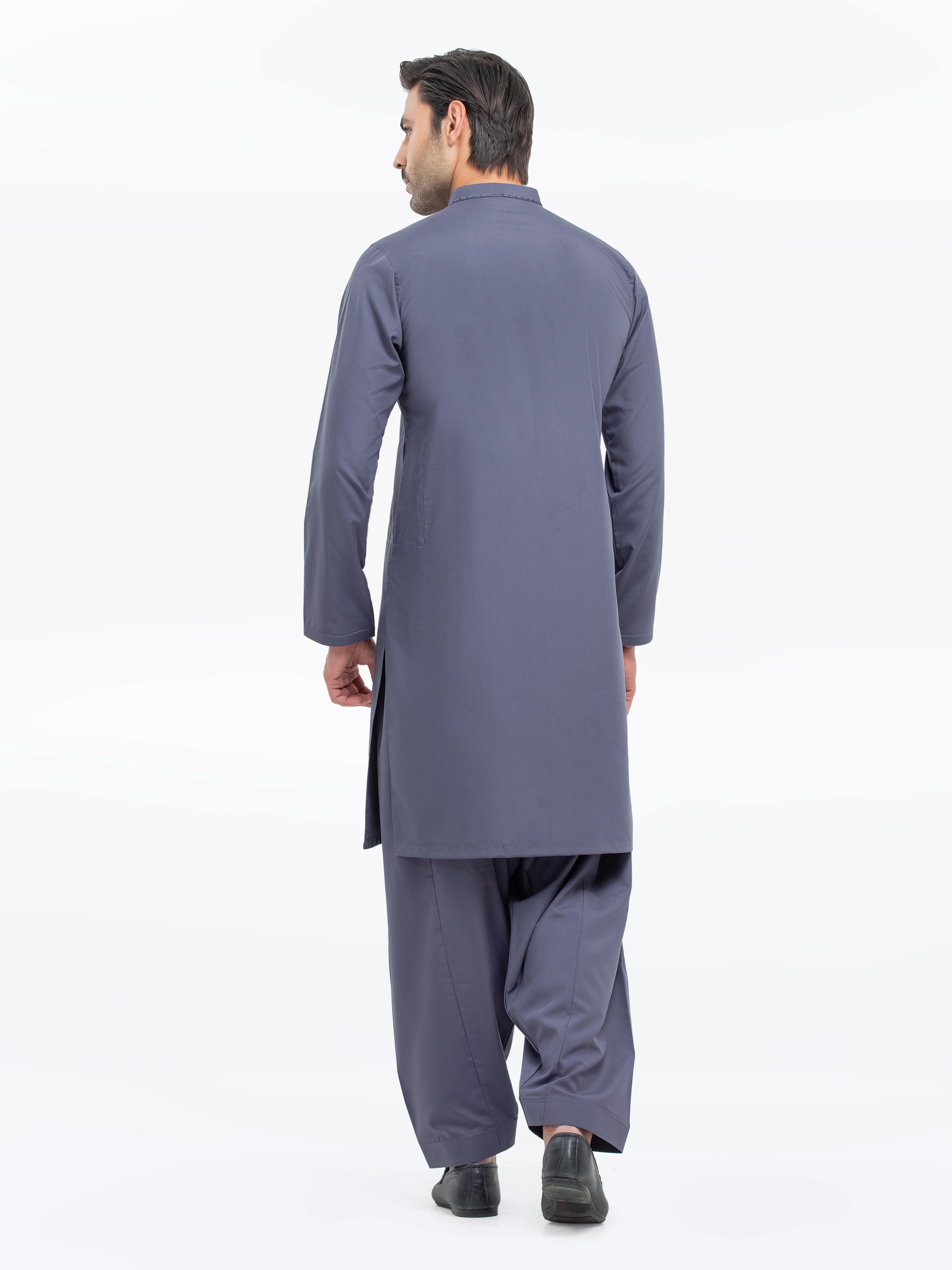 Men's Dark Grey Shalwar Kameez - EMTKS5-41160 - Image 5