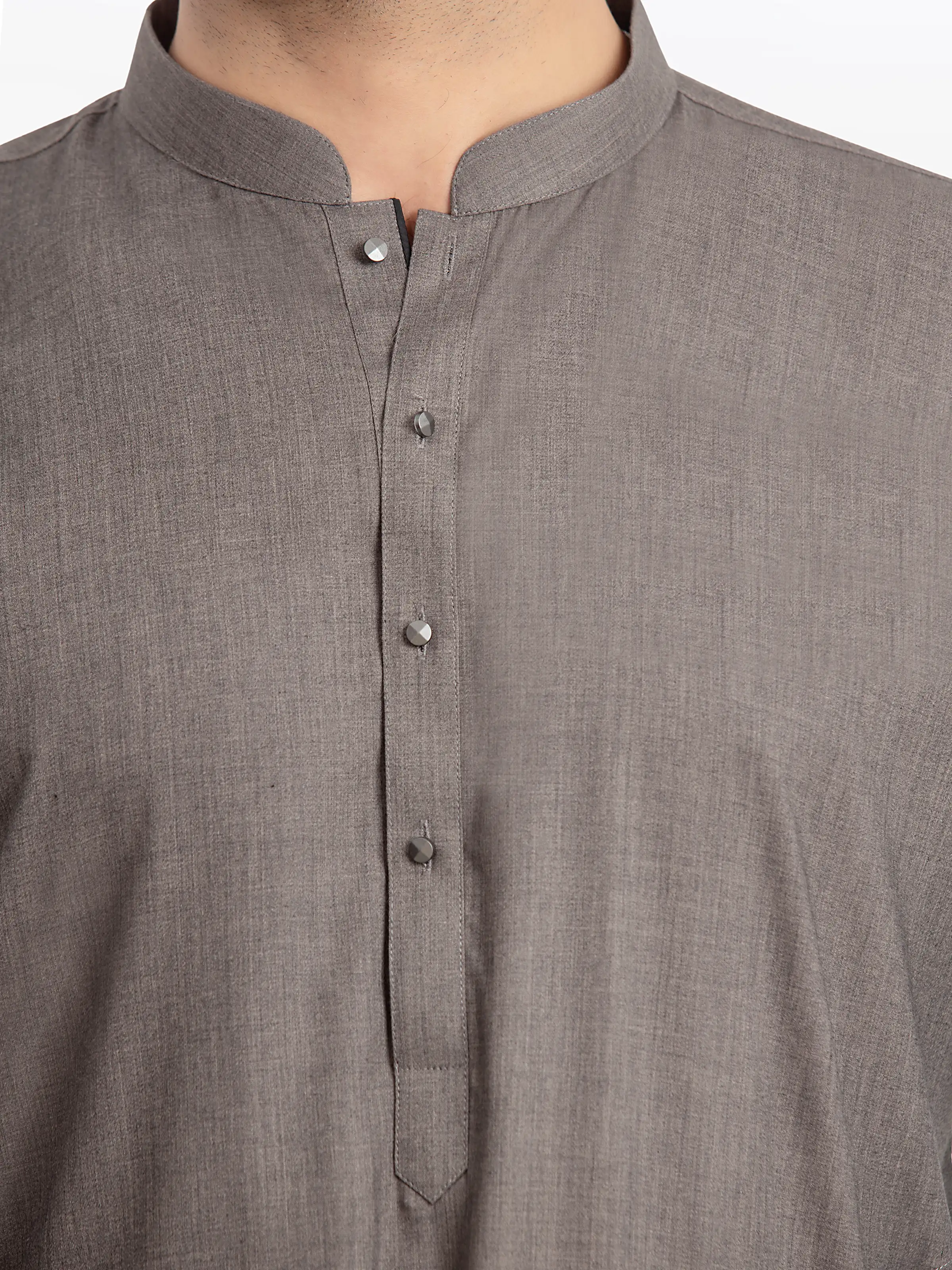 Men's Dark Grey Shalwar Kameez - EMTKST24-99467 - Image 3
