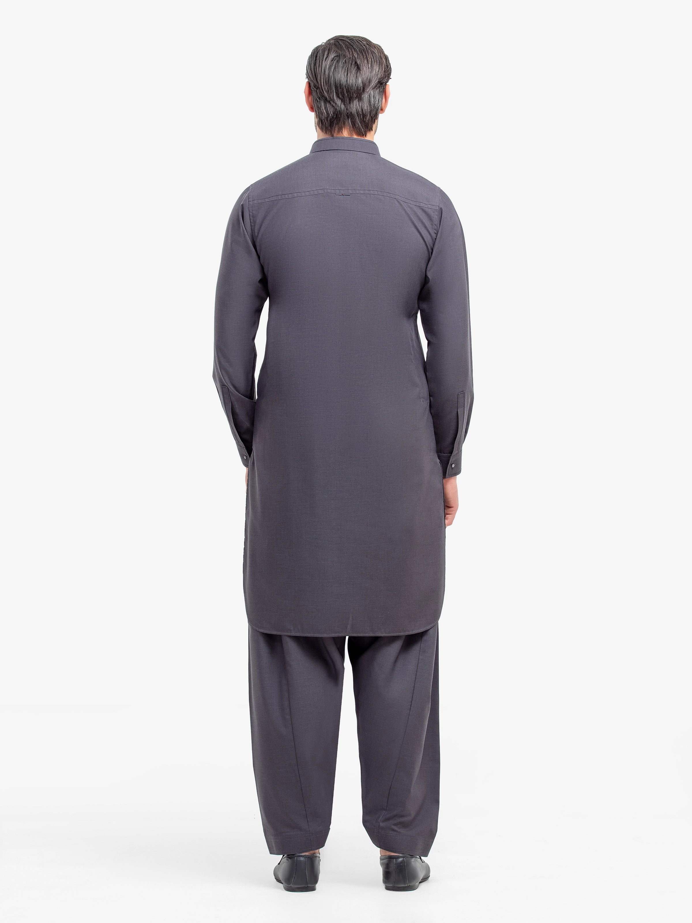 Men's Dark Grey Shalwar Kameez - EMTKST5-99520 - Image 5