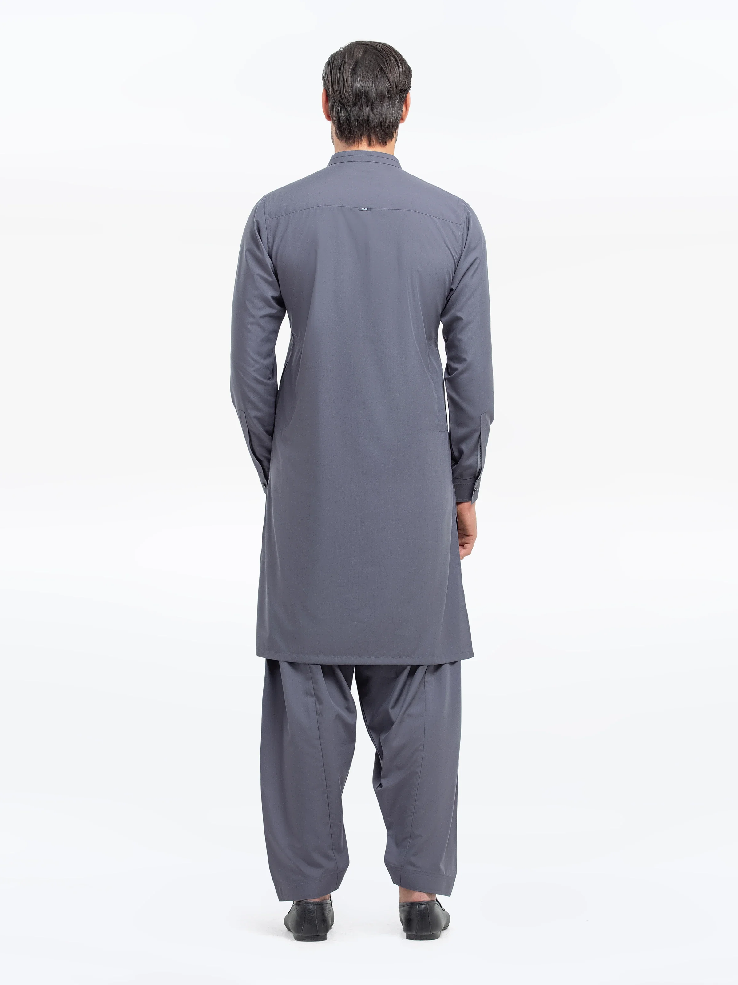Men's Dark Grey Shalwar Kameez - EMTKST5-99532 - Image 4