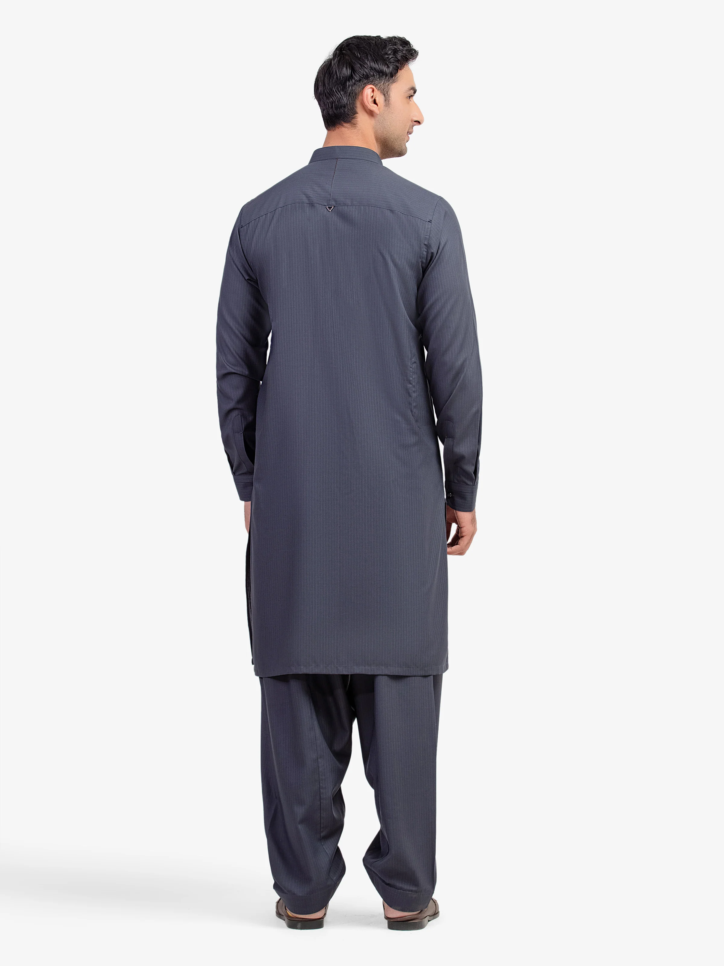 Men's Dark Grey Shalwar Kameez - EMTKST5-99589 - Image 5
