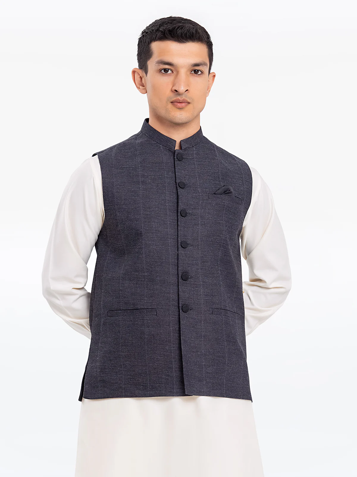 Men's Dark Grey Waist Coat - EMTWC24-35910 - Image 2