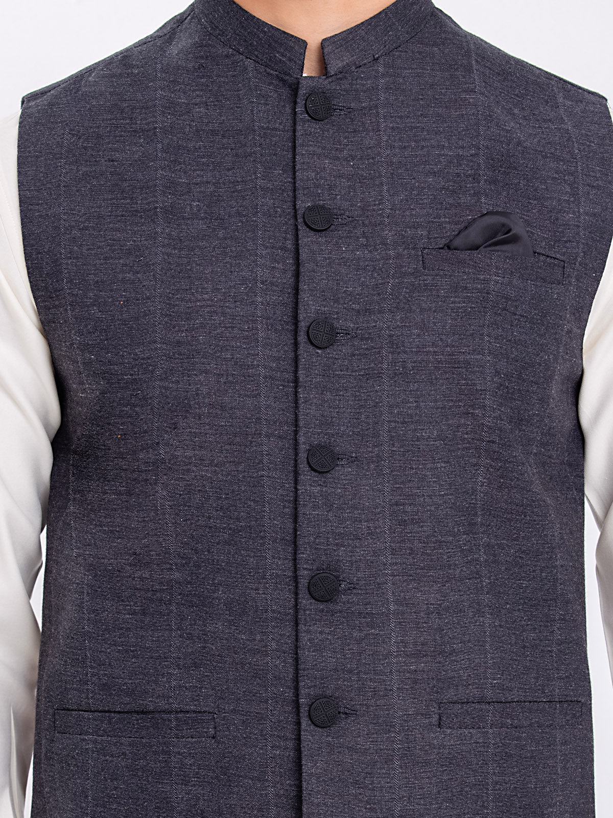 Men's Dark Grey Waist Coat - EMTWC24-35910 - Image 4