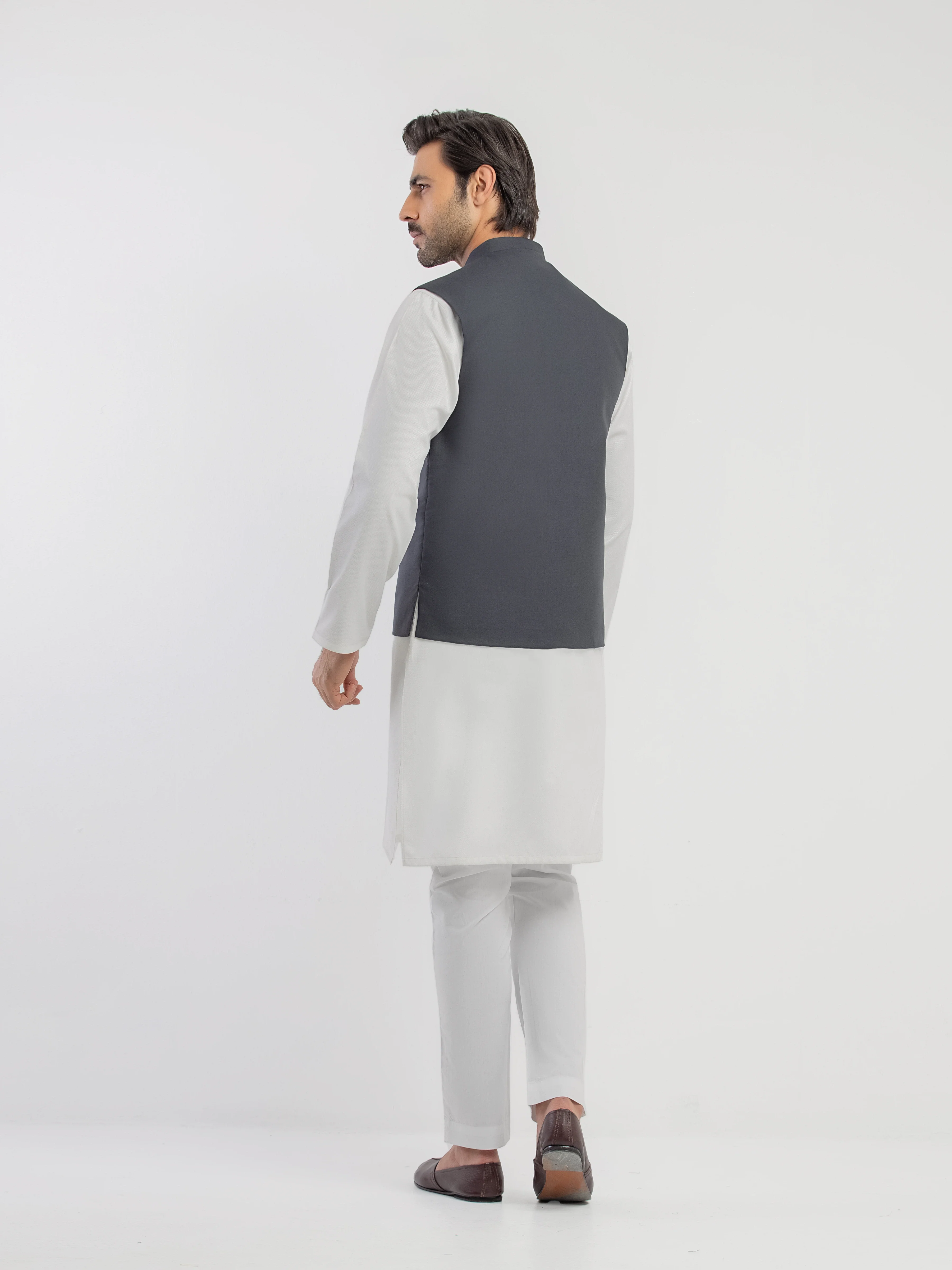 Men's Dark Grey Waist Coat - EMTWCP5-35943 - Image 5