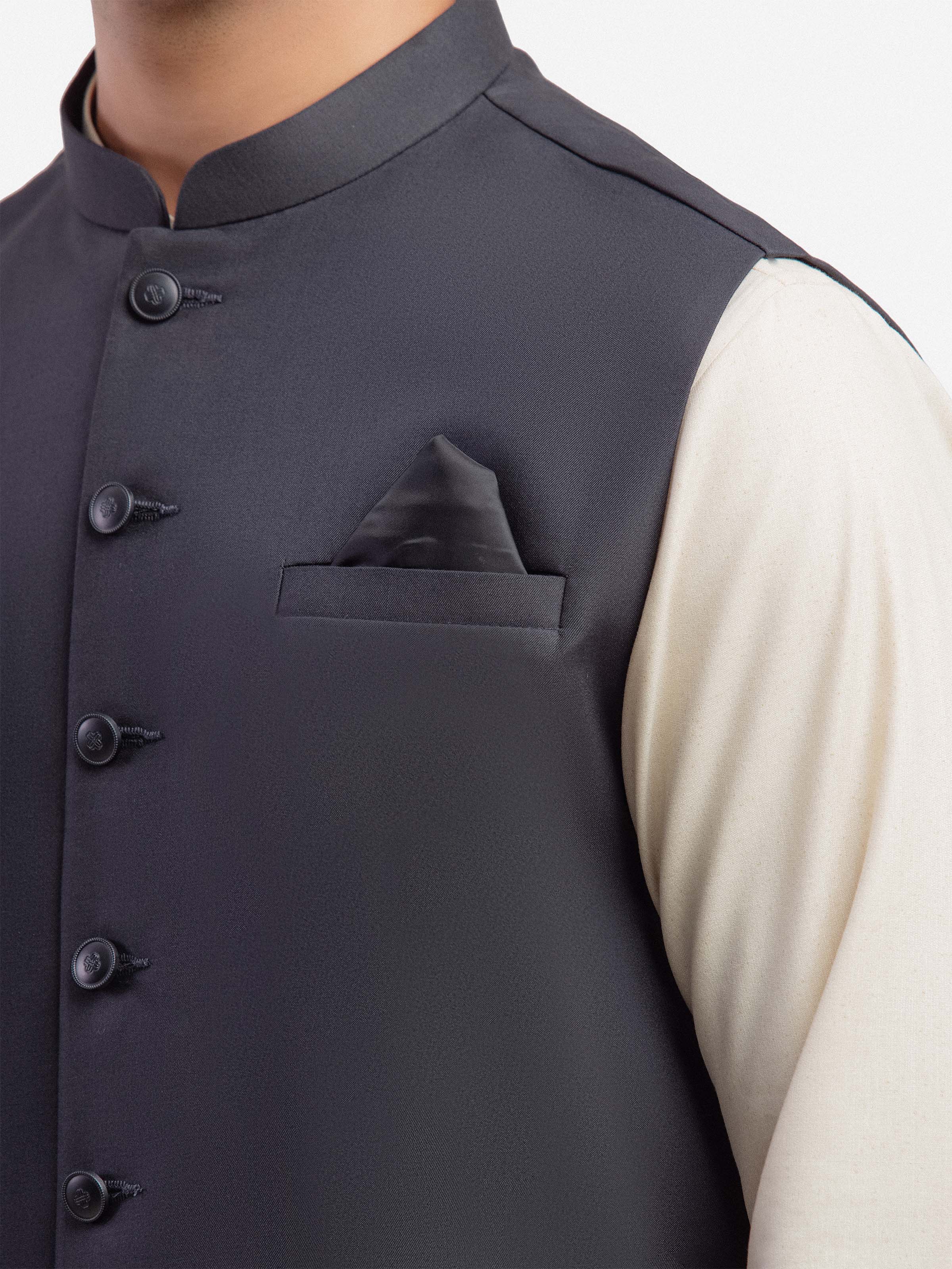 Men's Dark Grey Waist Coat - EMTWCP5-35970 - Image 3