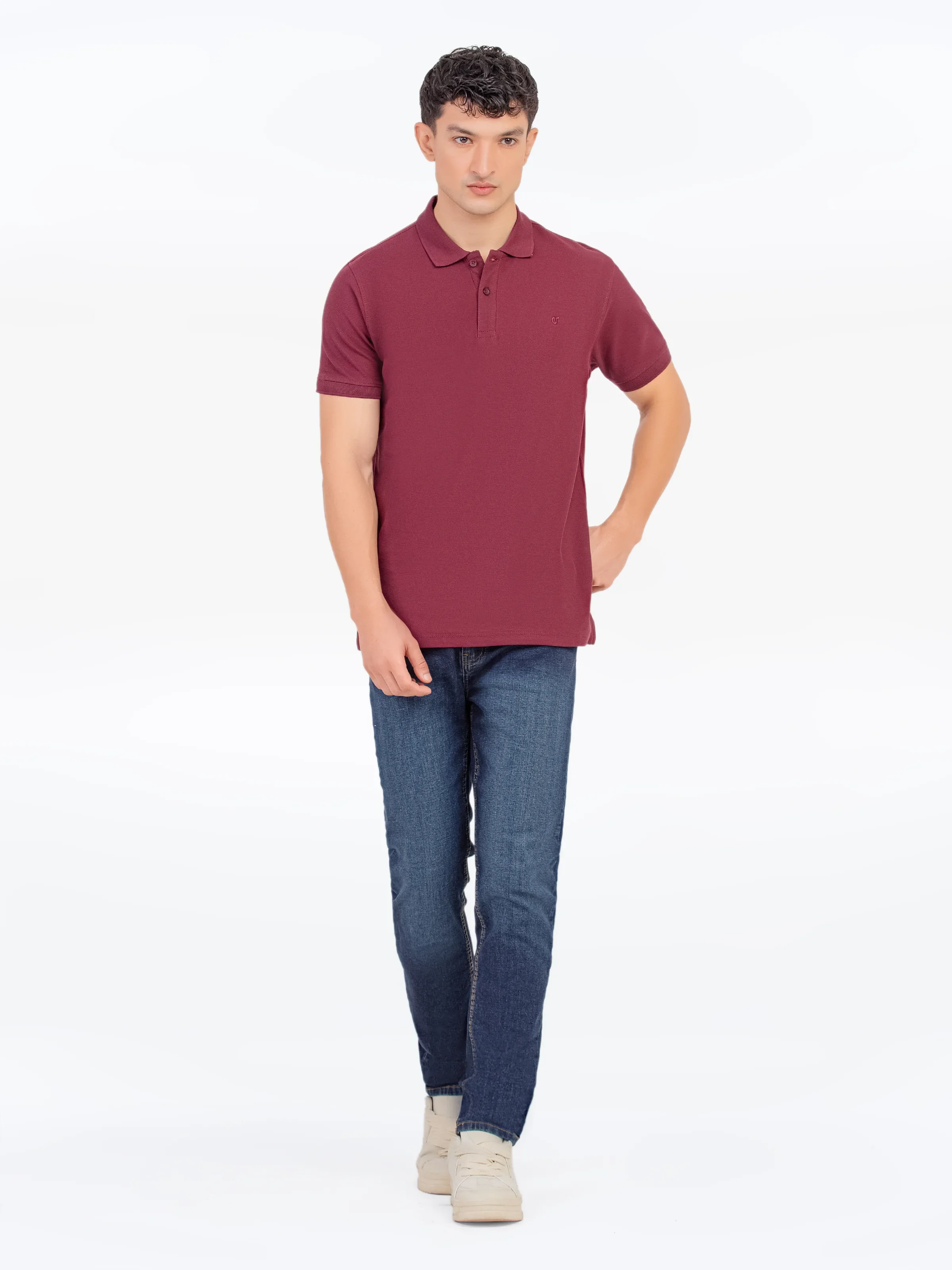 Men's Dark Maroon Polo Shirt - EMTPS5-054 - Image 2