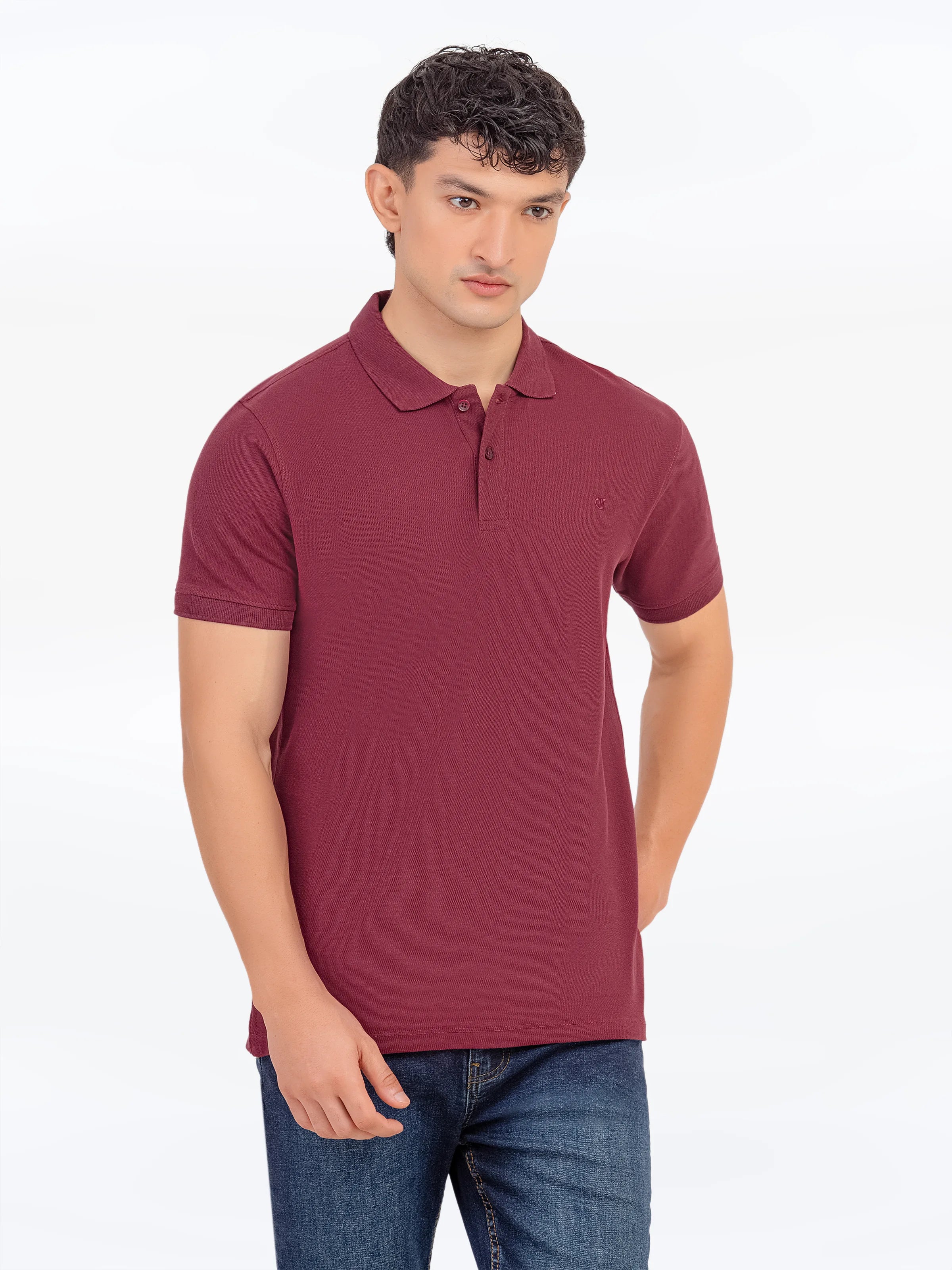 Men's Dark Maroon Polo Shirt - EMTPS5-054 - Image 3