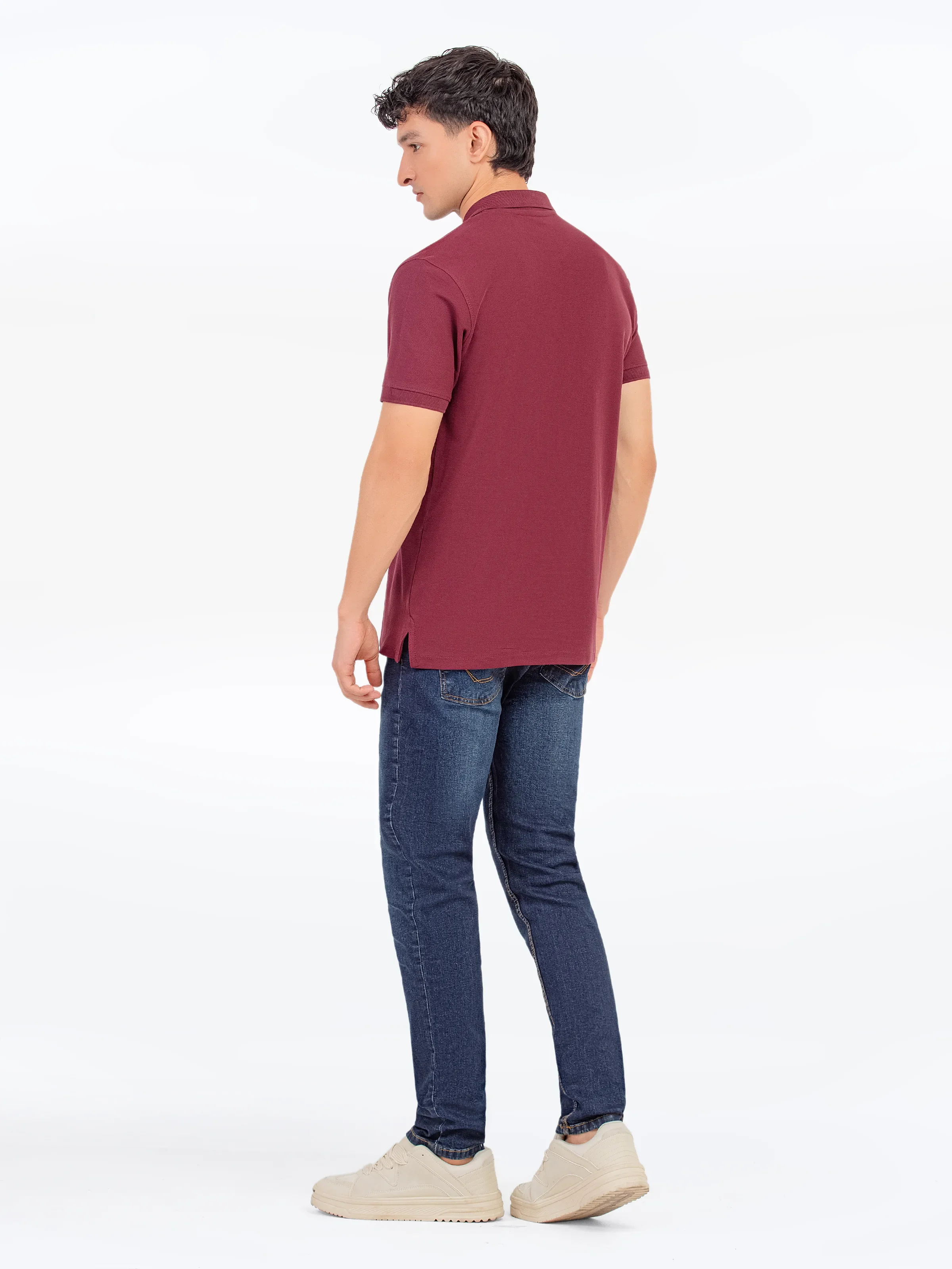 Men's Dark Maroon Polo Shirt - EMTPS5-054 - Image 5