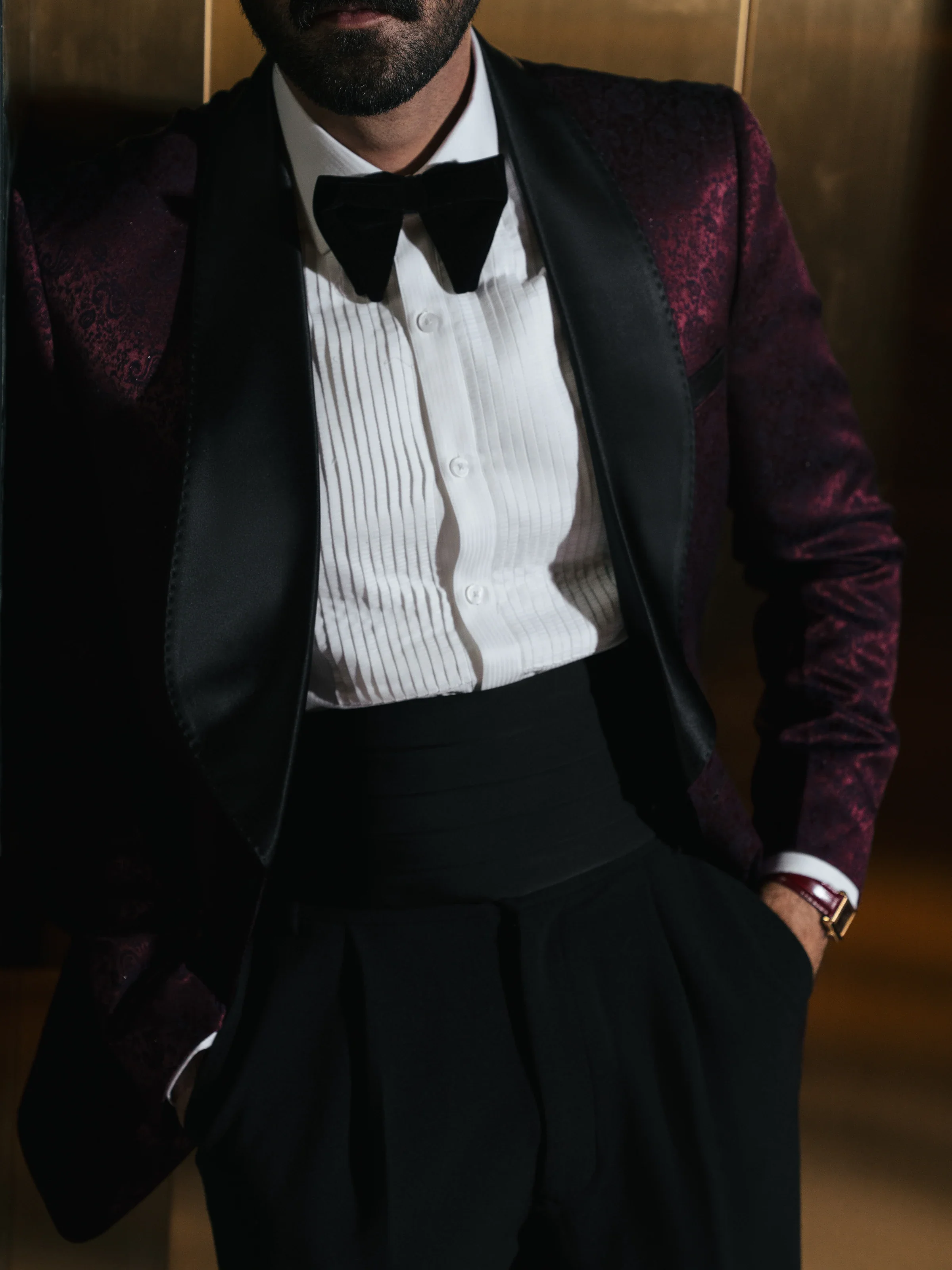 Rounded Shawl Collar Tuxedo Suit - ECMTCPT5-1005 - Image 3