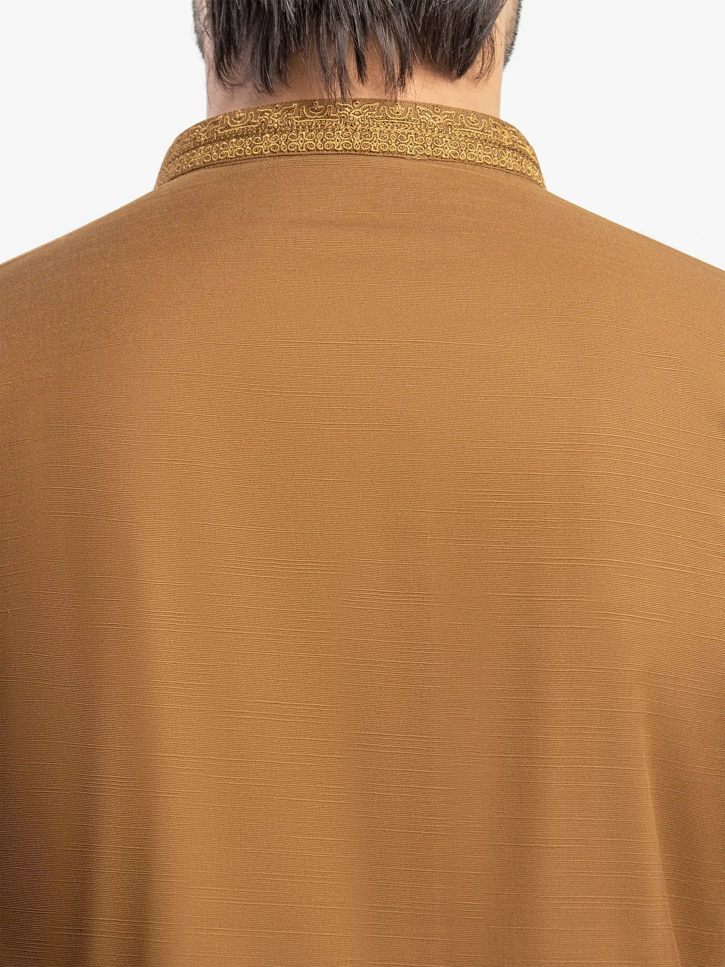 Men's Dark Mustard Kurta Pajama - EMTKPT5-089 - Image 5
