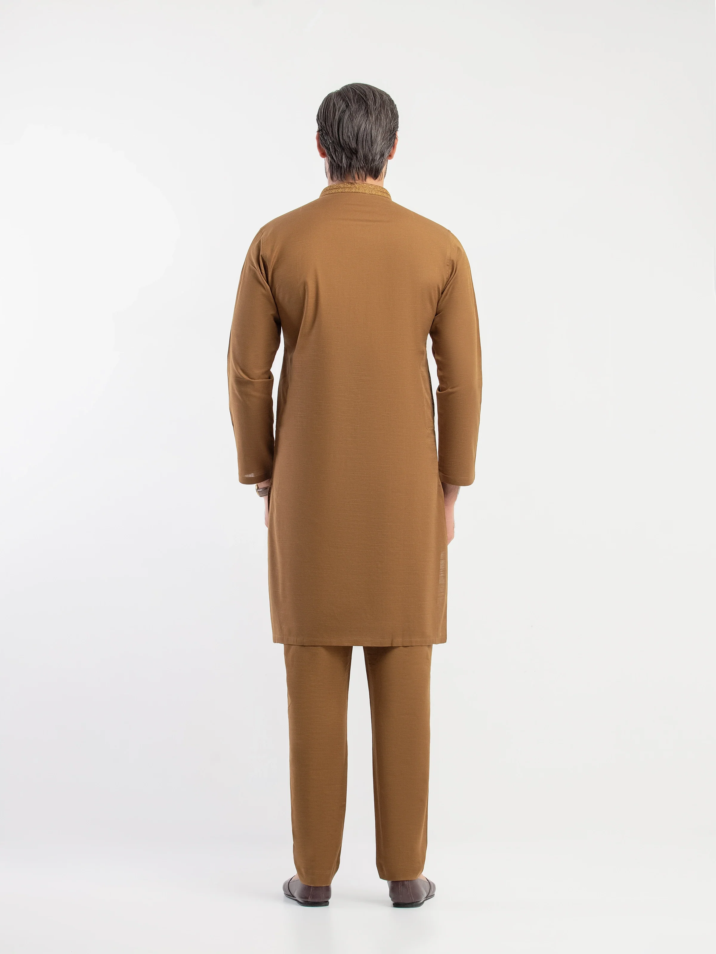 Men's Dark Mustard Kurta Pajama - EMTKPT5-089 - Image 6