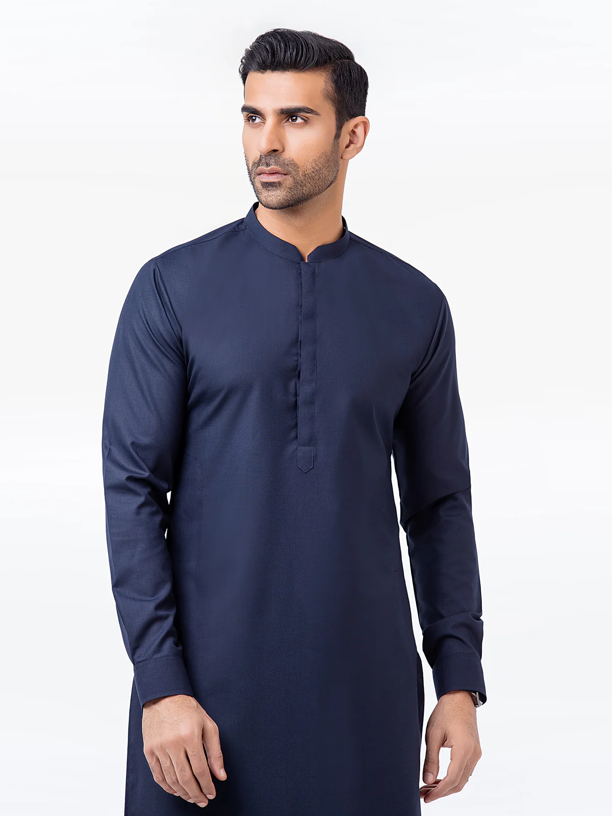 Men's Dark Navy Shalwar Kameez - EMTKSP23-41076 - Image 2