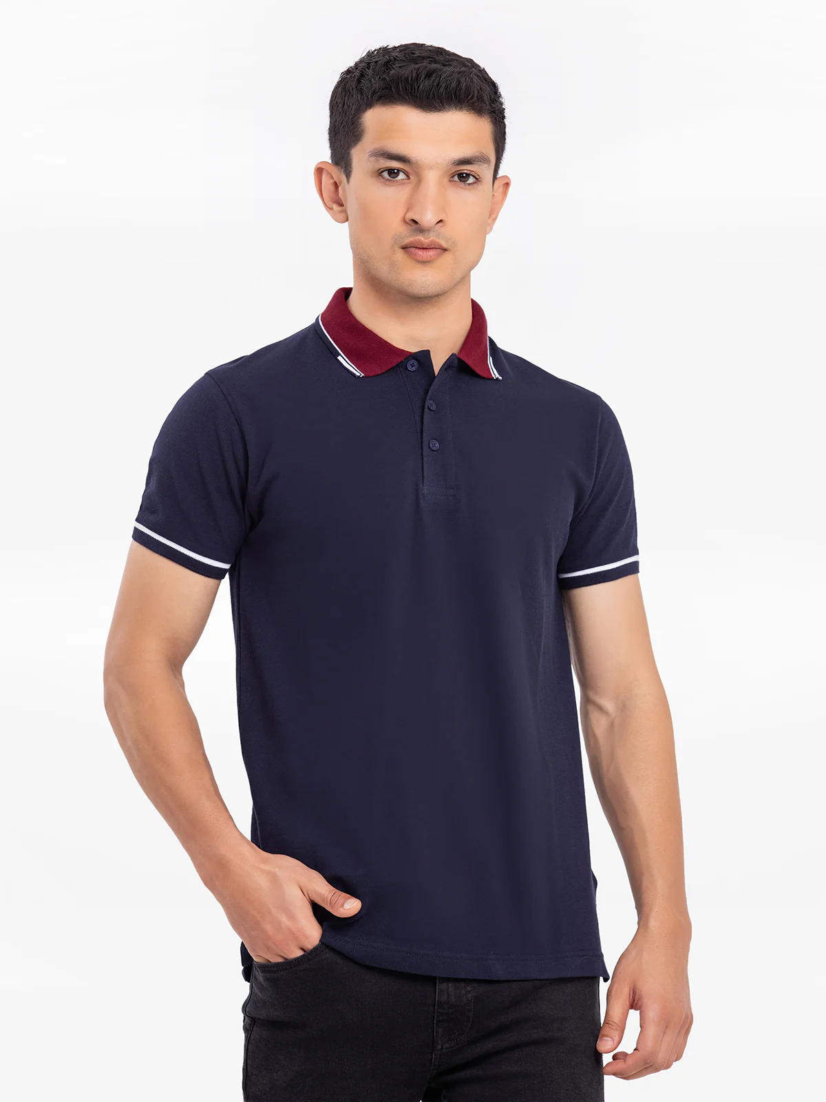 Men's Dark Navy Polo Shirt - EMTPS23-022 - Image 2
