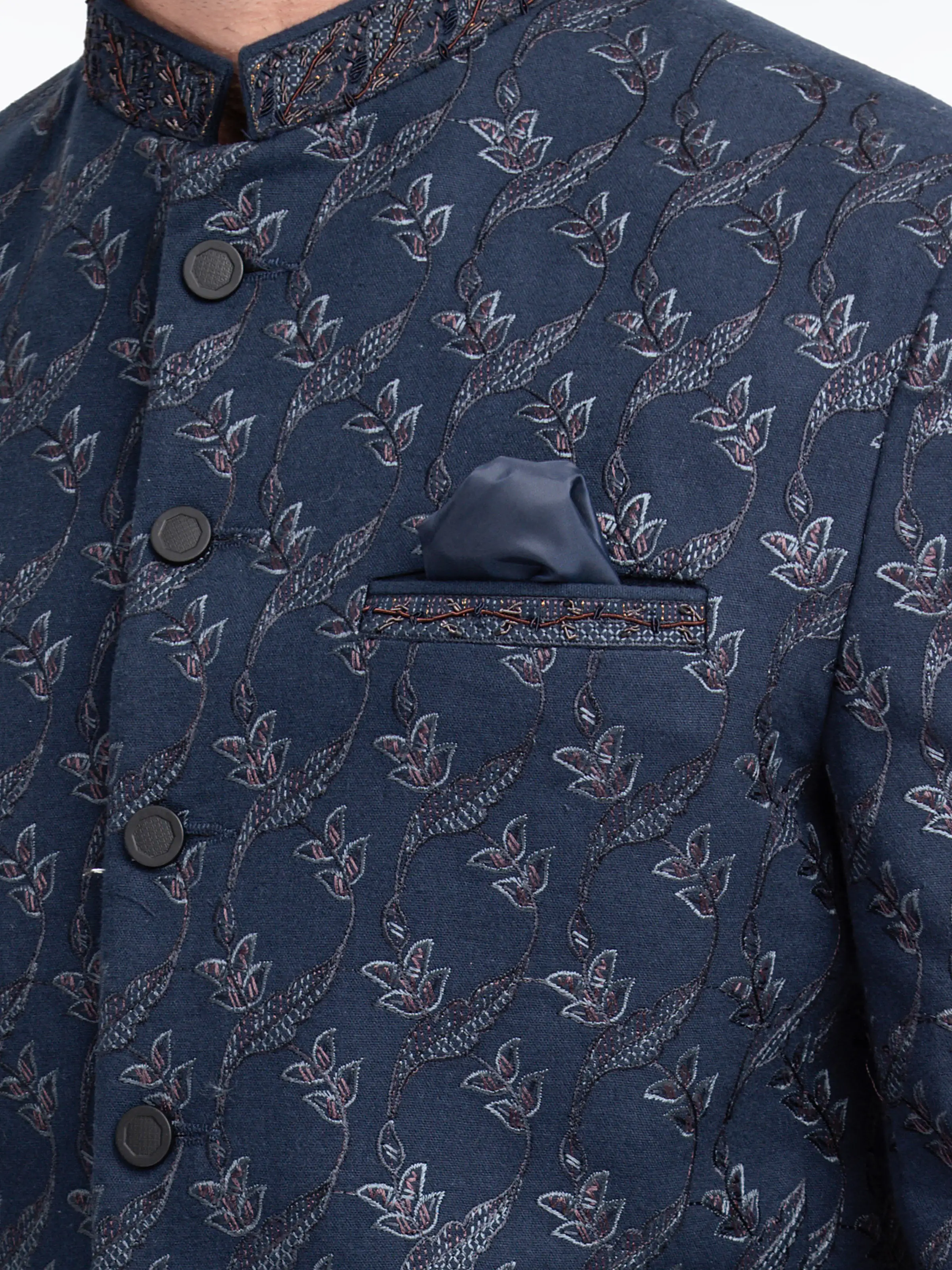Men's Dark Navy Prince Coat - EMTPC5-024 - Image 3
