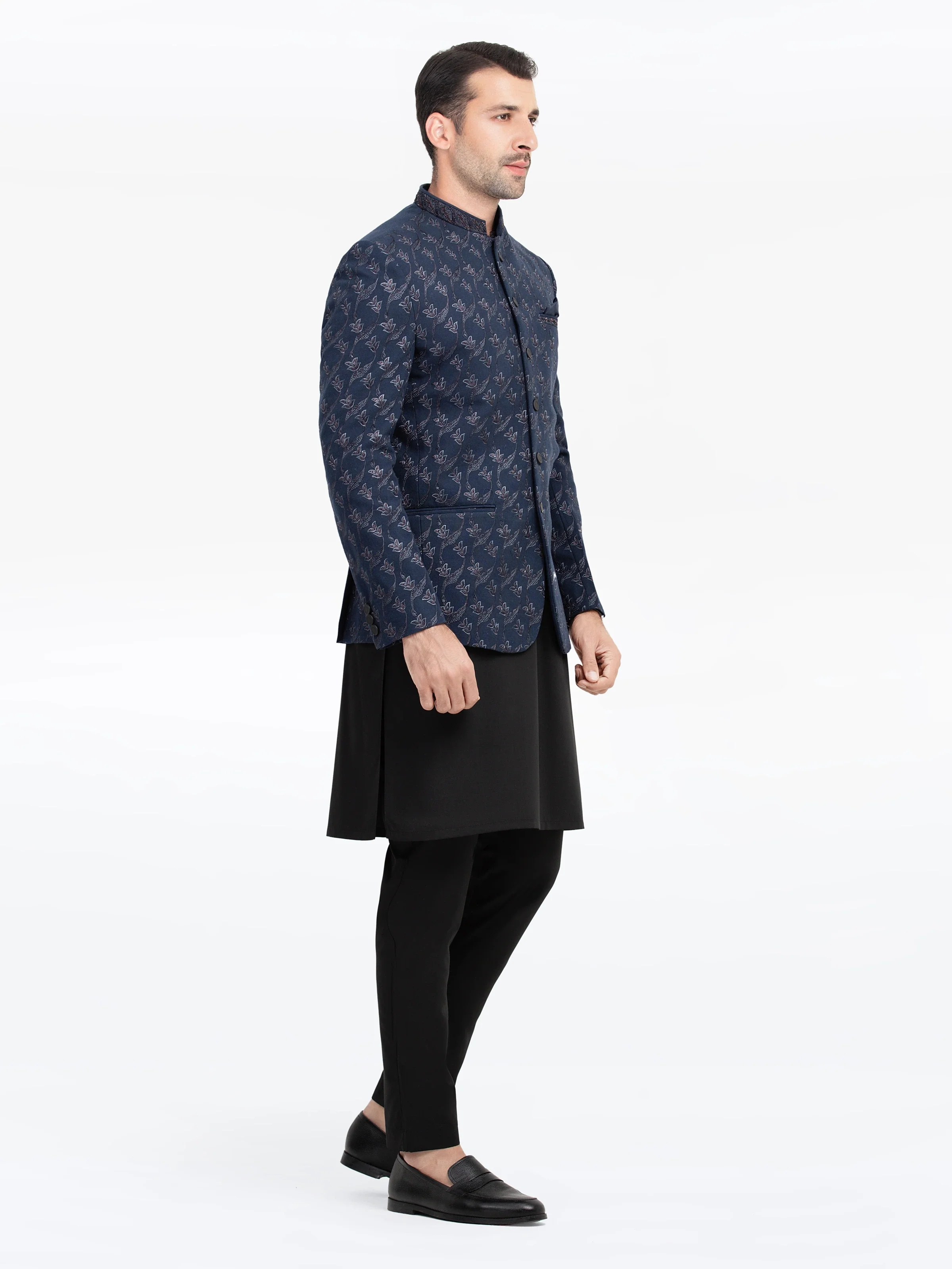 Men's Dark Navy Prince Coat - EMTPC5-024 - Image 4
