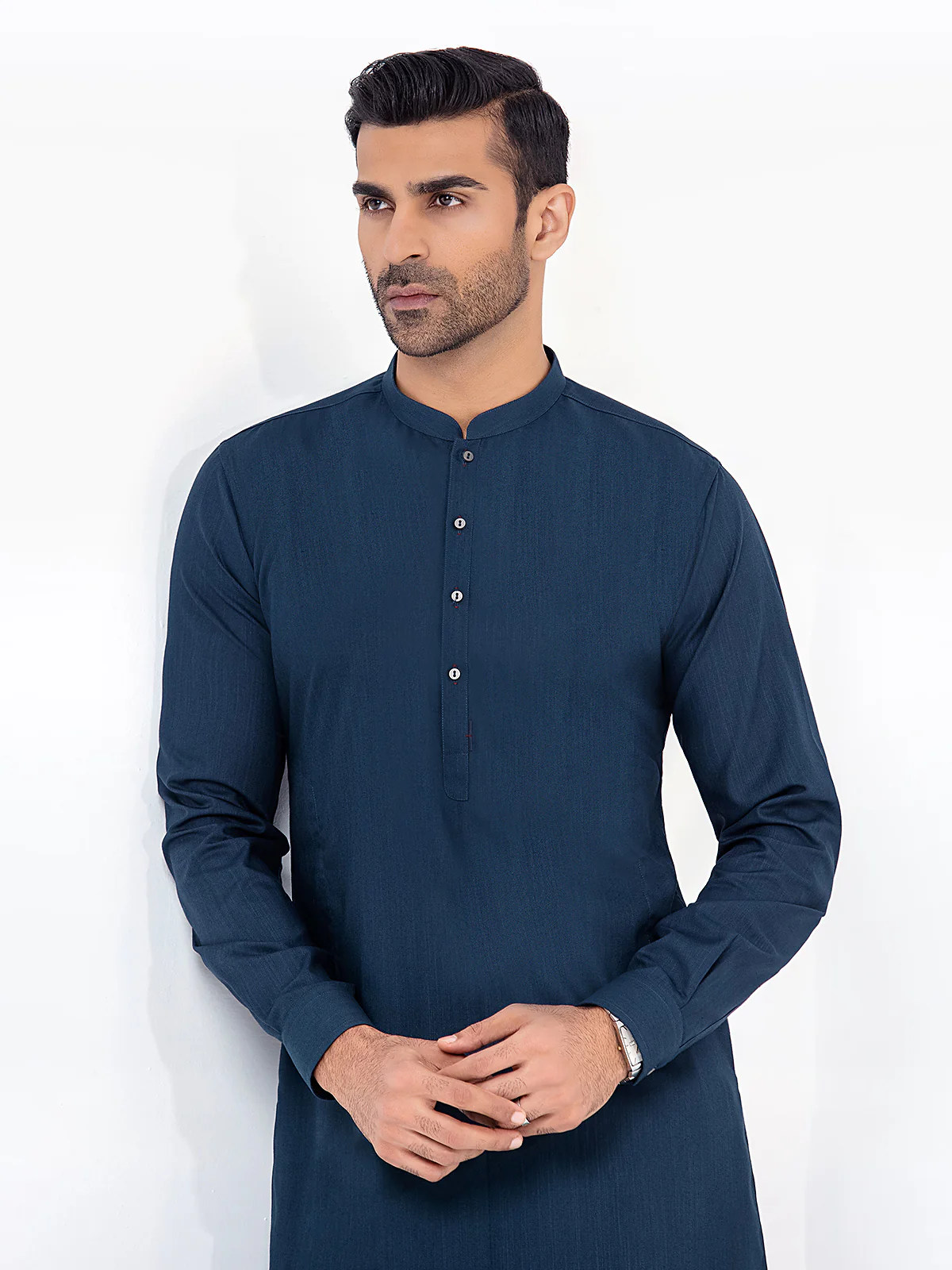 Men's Dark Ocean Kurta Pajama - EMTKPT24-012 - Image 2