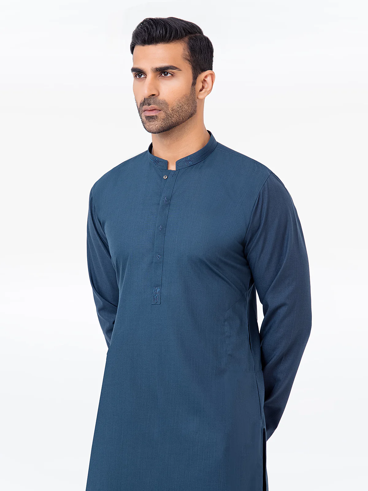 Men's Dark Ocean Shalwar Kameez - EMTKST24-013 - Image 2