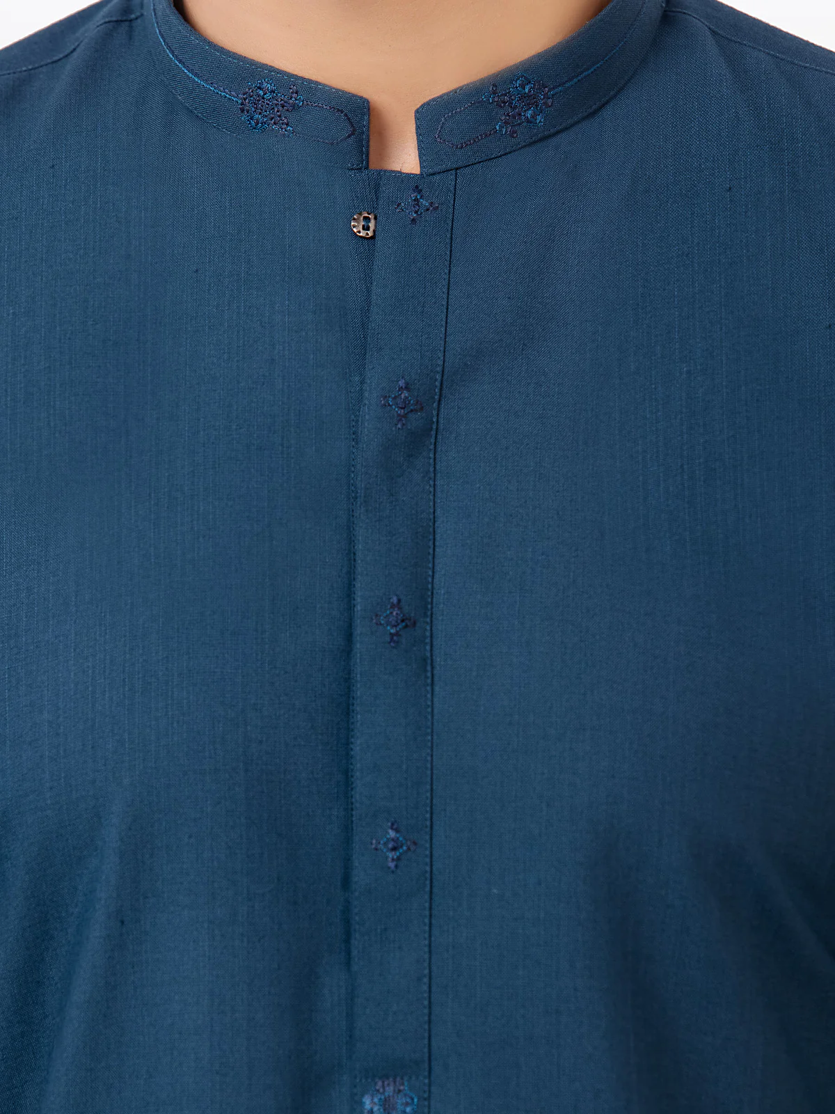 Men's Dark Ocean Shalwar Kameez - EMTKST24-013 - Image 4