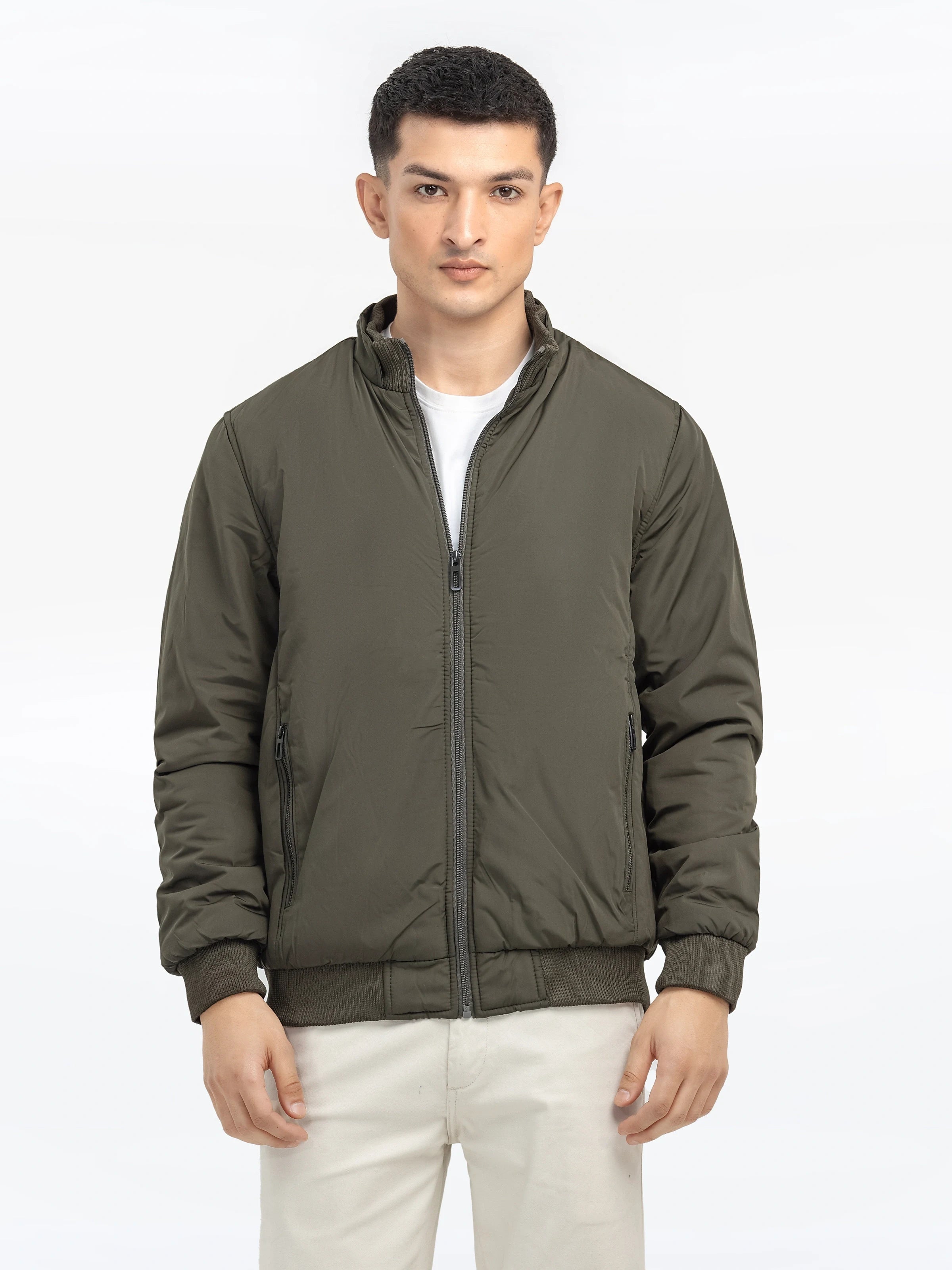 Men's Dark Olive Jacket - EMTJP24-020 - Image 3