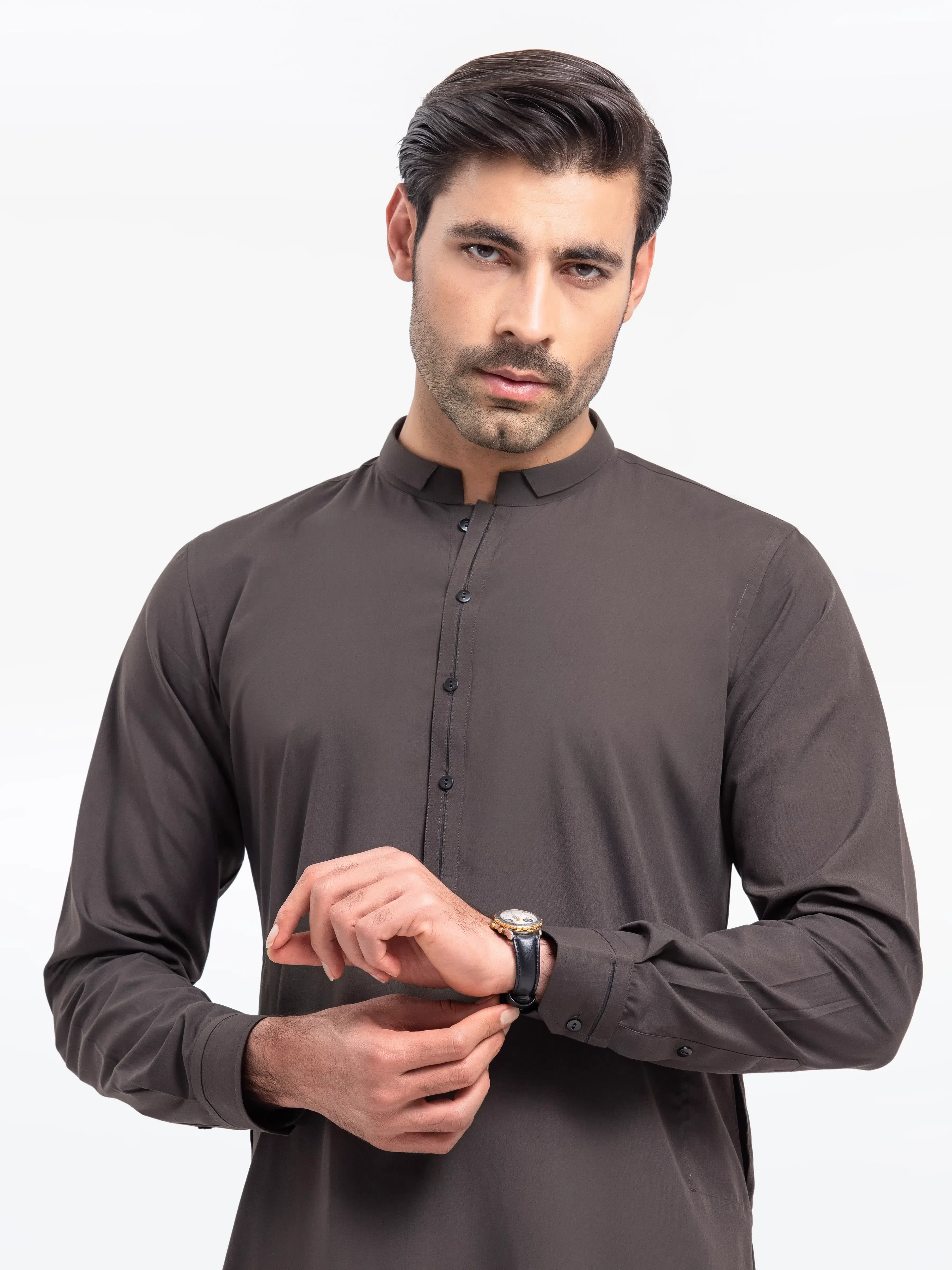 Men's Dark Olive Kurta Pajama - EMTKPT25-050 - Image 2