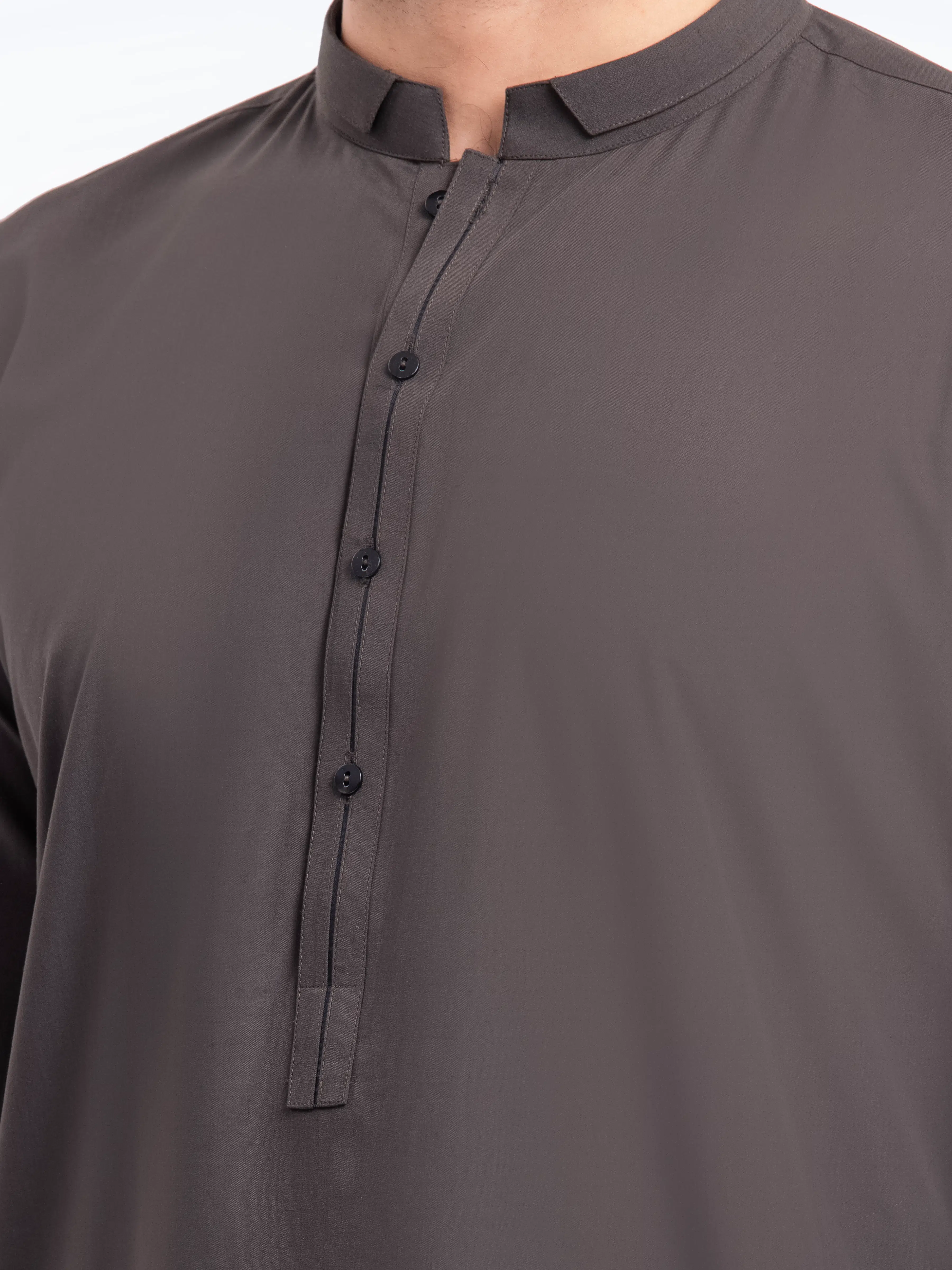 Men's Dark Olive Kurta Pajama - EMTKPT25-050 - Image 3