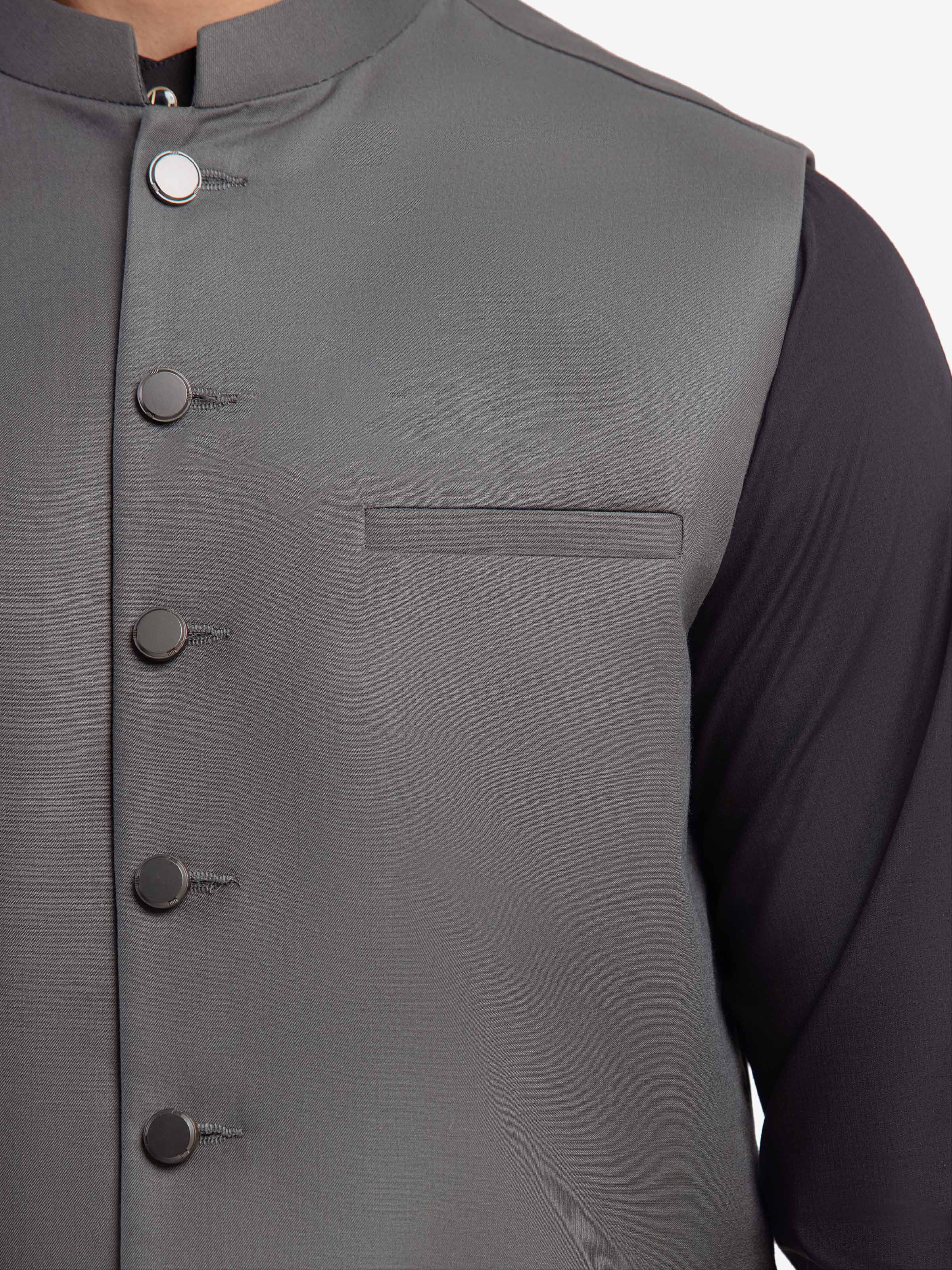 Men's Dark Olive Waist Coat - EMTWCP5-35971 - Image 3