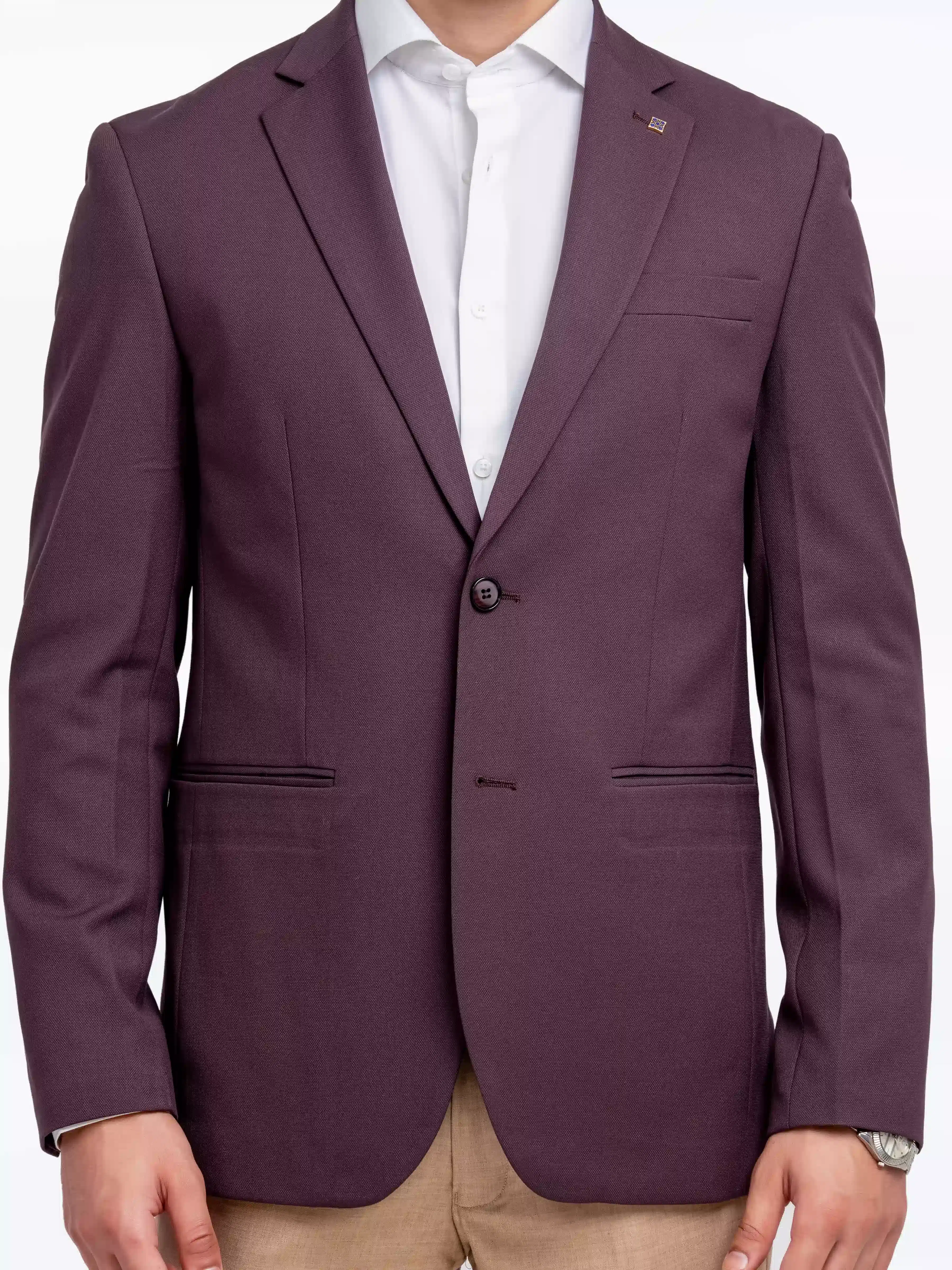 Men's Dark Plum Blazer - EMTB24-6872 - Image 4