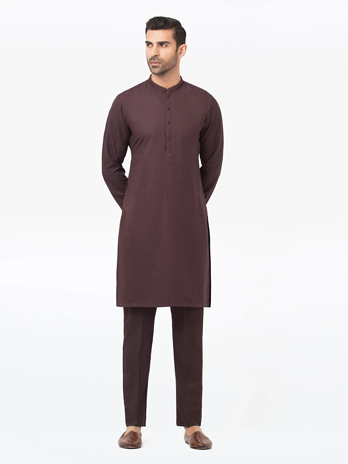 Men's Dark Plum Kurta Pajama - EMTKPT24-017