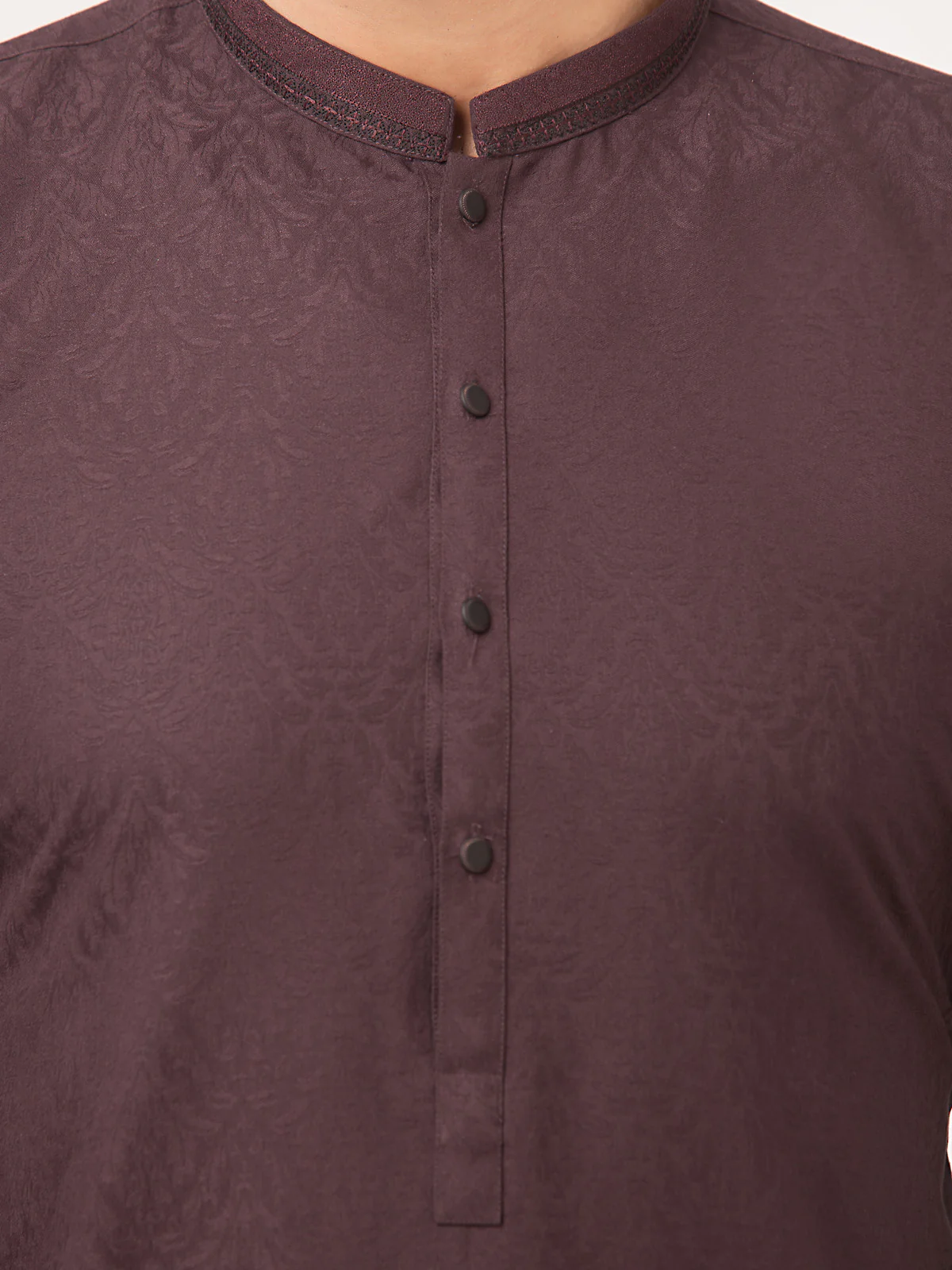 Men's Dark Plum Kurta Pajama - EMTKPT24-017 - Image 4
