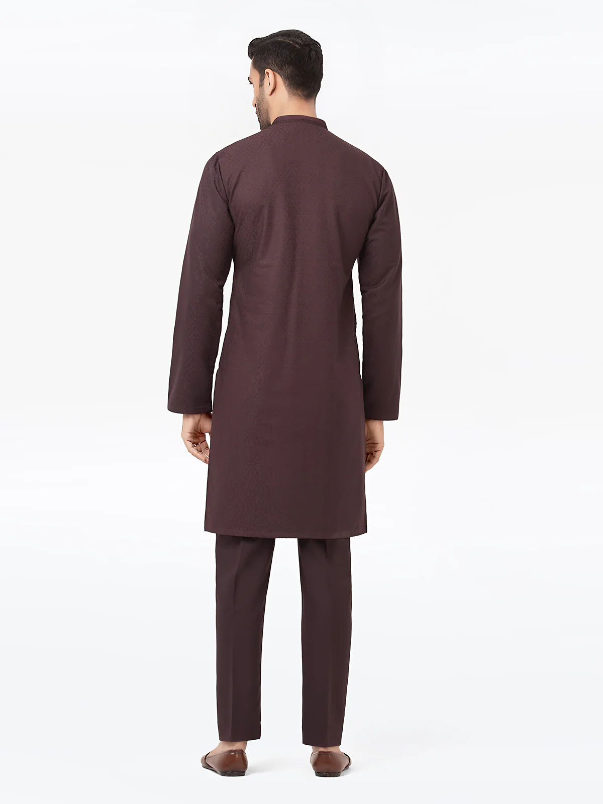 Men's Dark Plum Kurta Pajama - EMTKPT24-017 - Image 5