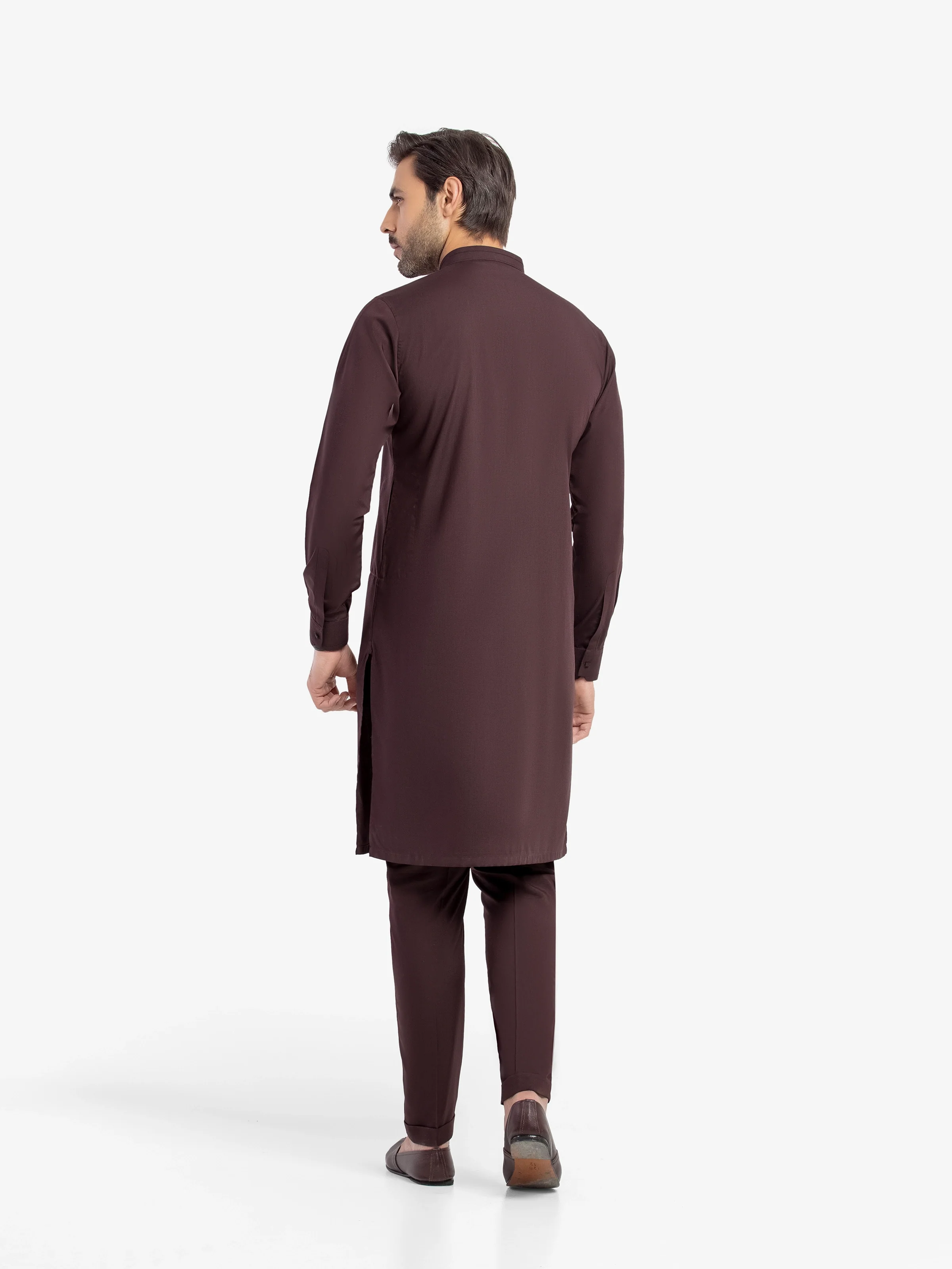 Men's Dark Plum Kurta Pajama - EMTKPT5-086 - Image 5