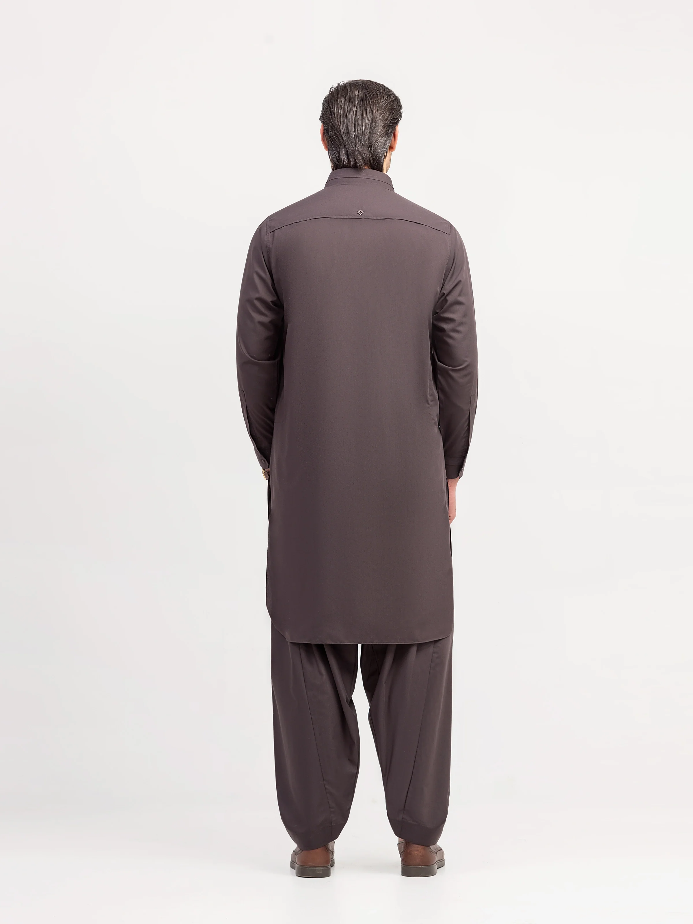 Men's Dark Plum Shalwar Kameez - EMTKS5-41217 - Image 6