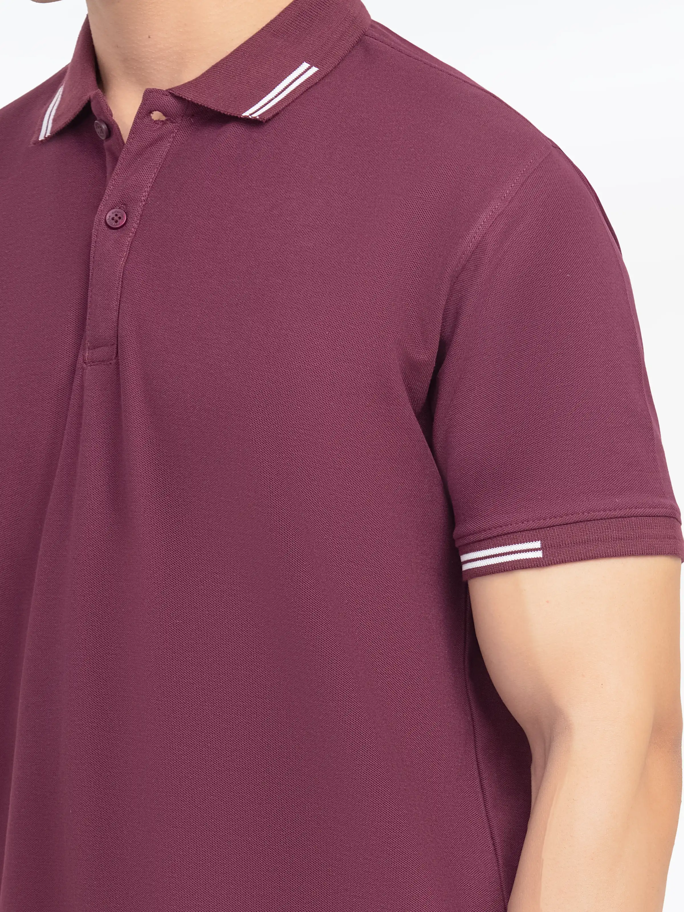 Men's Dark Plum Polo Shirt - EMTPS5-007 - Image 3