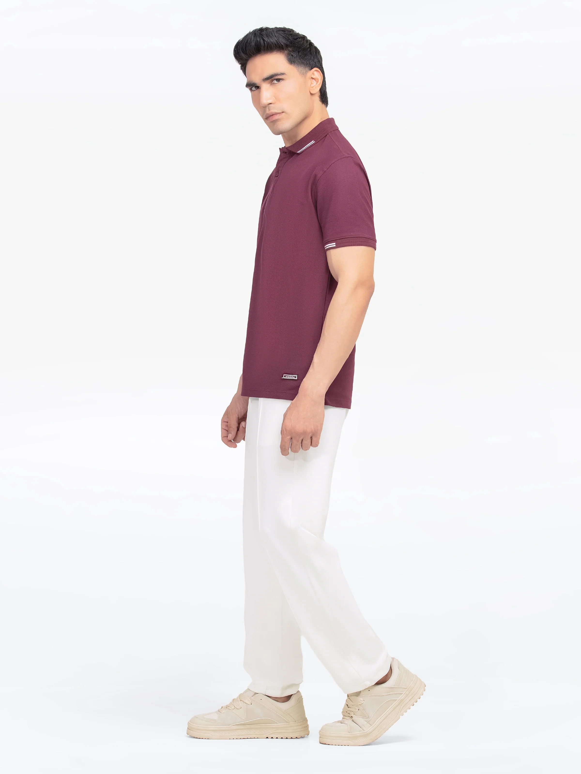Men's Dark Plum Polo Shirt - EMTPS5-007 - Image 5