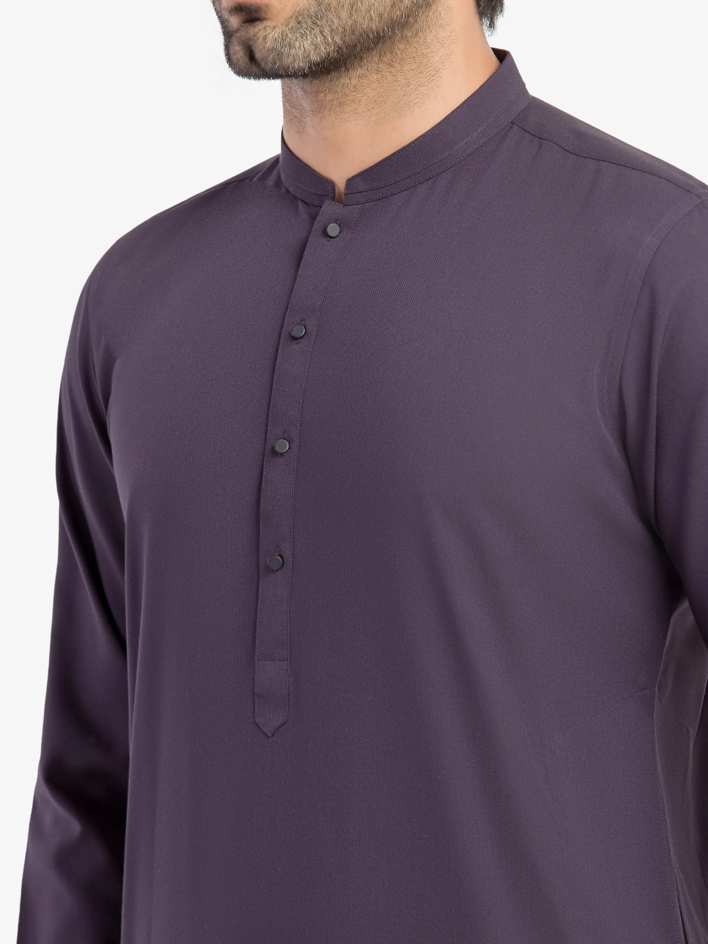 Men's Dark Purple Shalwar Kameez - EMTKST5-99623 - Image 2
