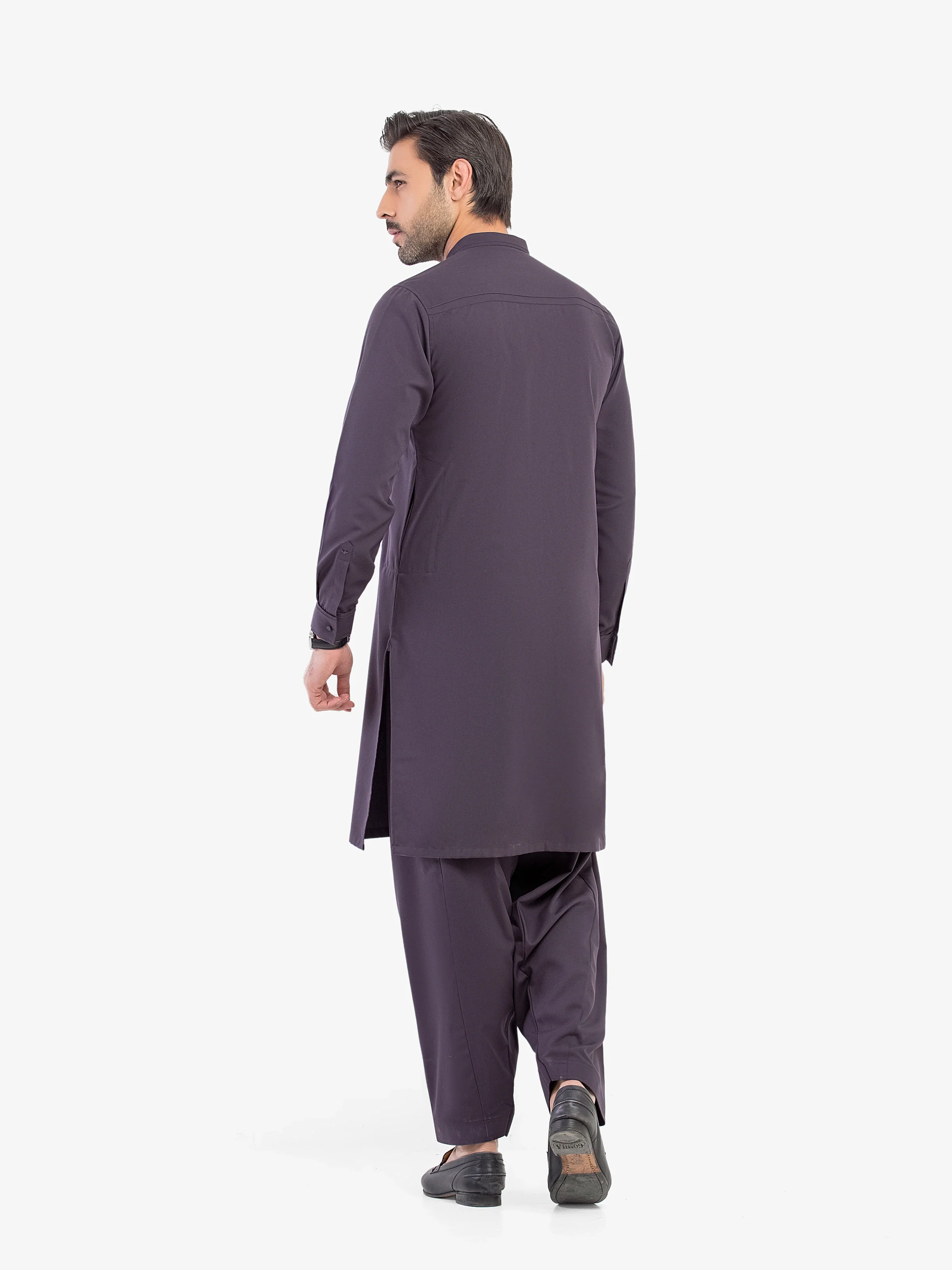 Men's Dark Purple Shalwar Kameez - EMTKST5-99623 - Image 5