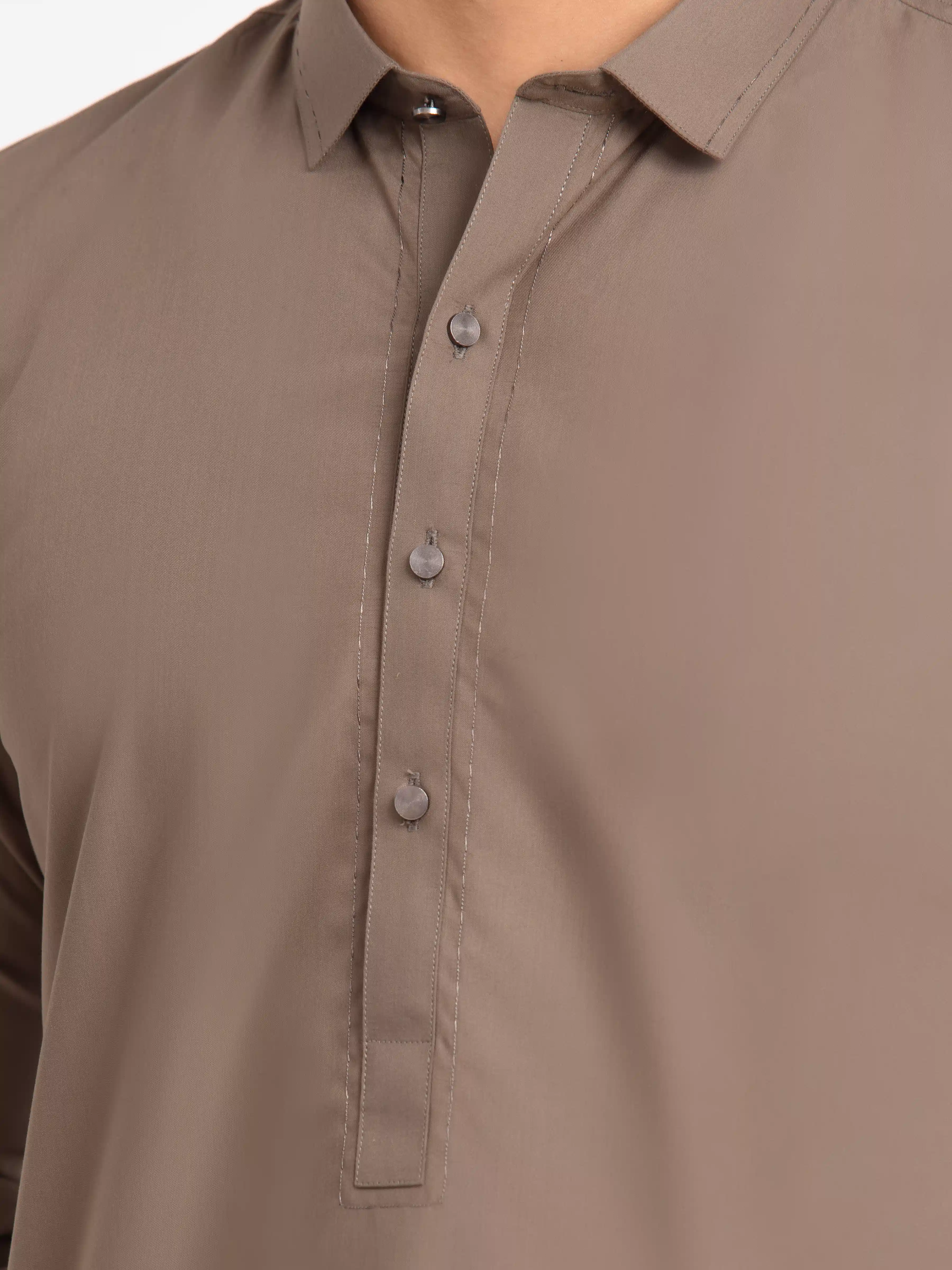 Men's Dark Sage Shalwar Kameez - EMTKS24S-41140 - Image 3