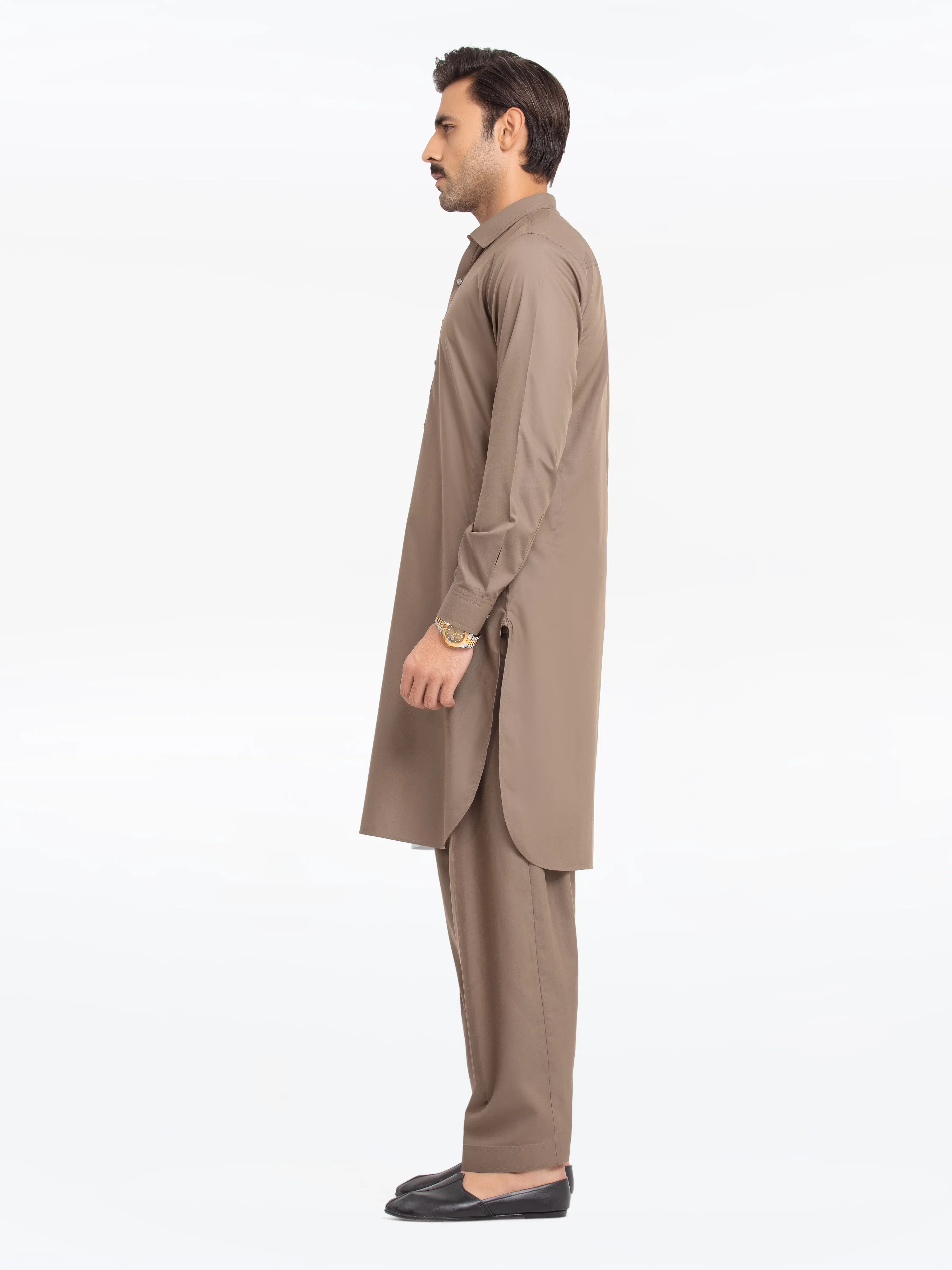 Men's Dark Sage Shalwar Kameez - EMTKS24S-41140 - Image 4