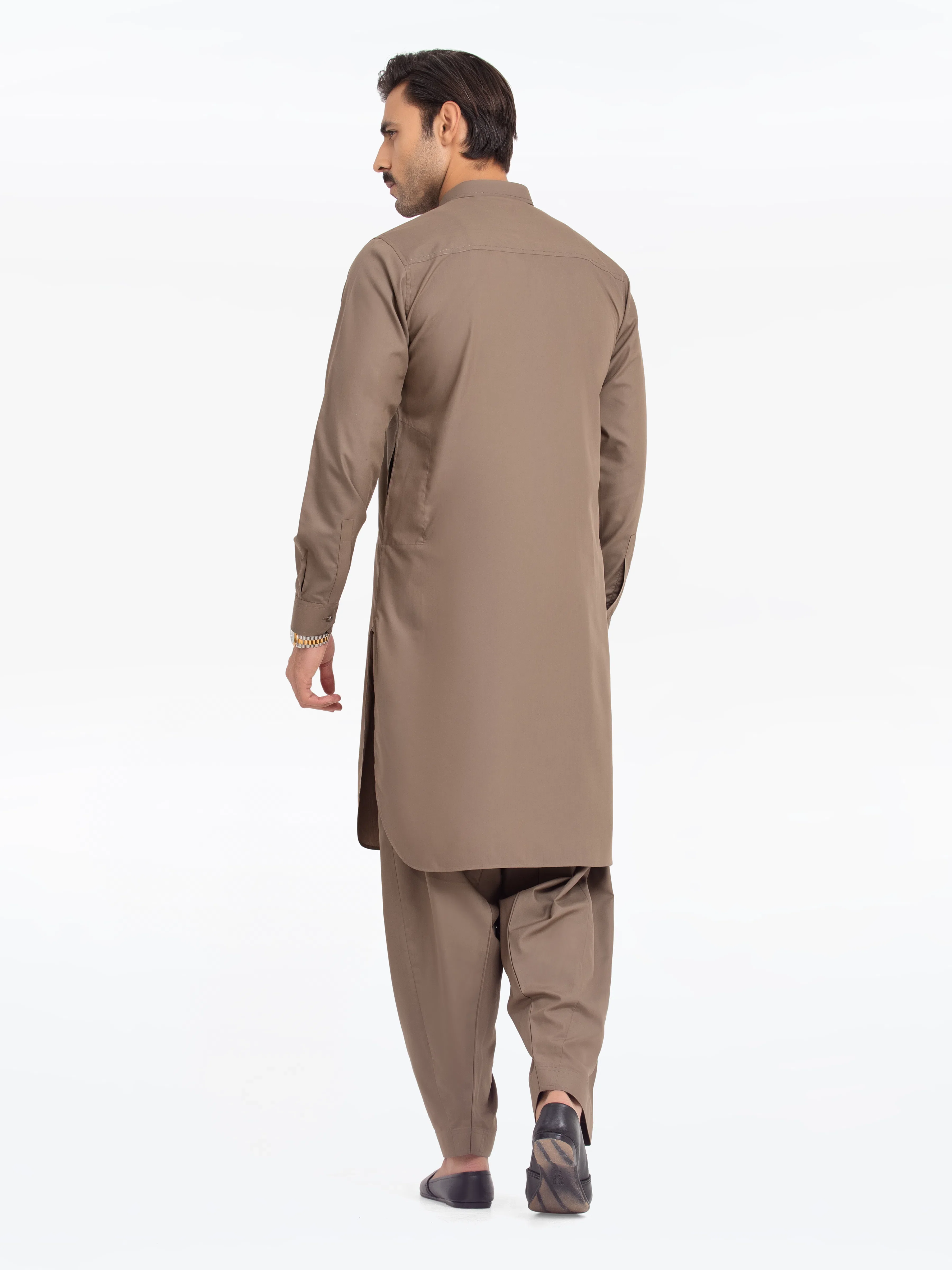 Men's Dark Sage Shalwar Kameez - EMTKS24S-41140 - Image 5