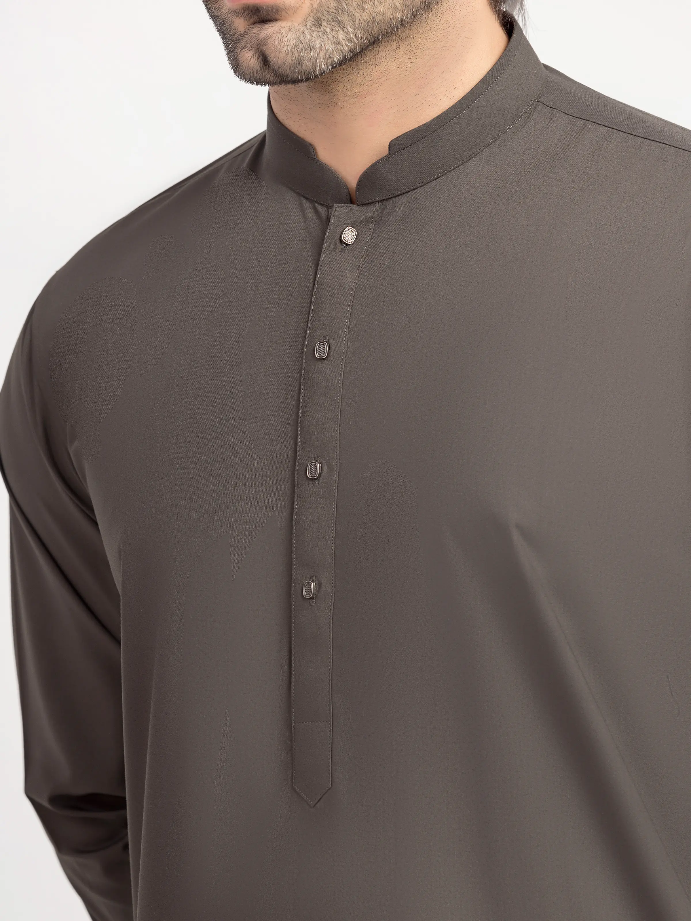 Men's Dark Sage Shalwar Kameez - EMTKS5-41215 - Image 3
