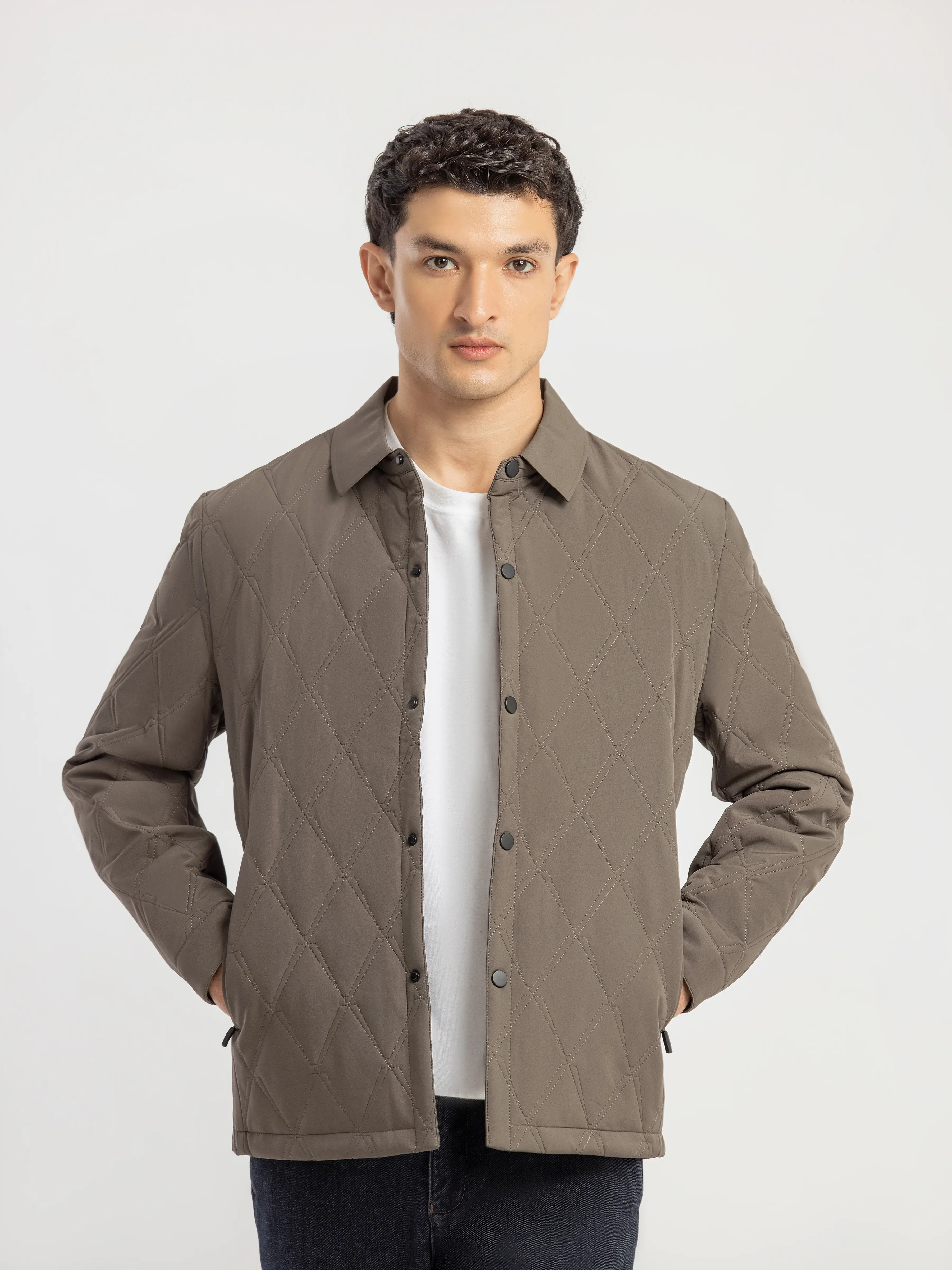 Men's Dark Sage Shacket - EMTJS5-005