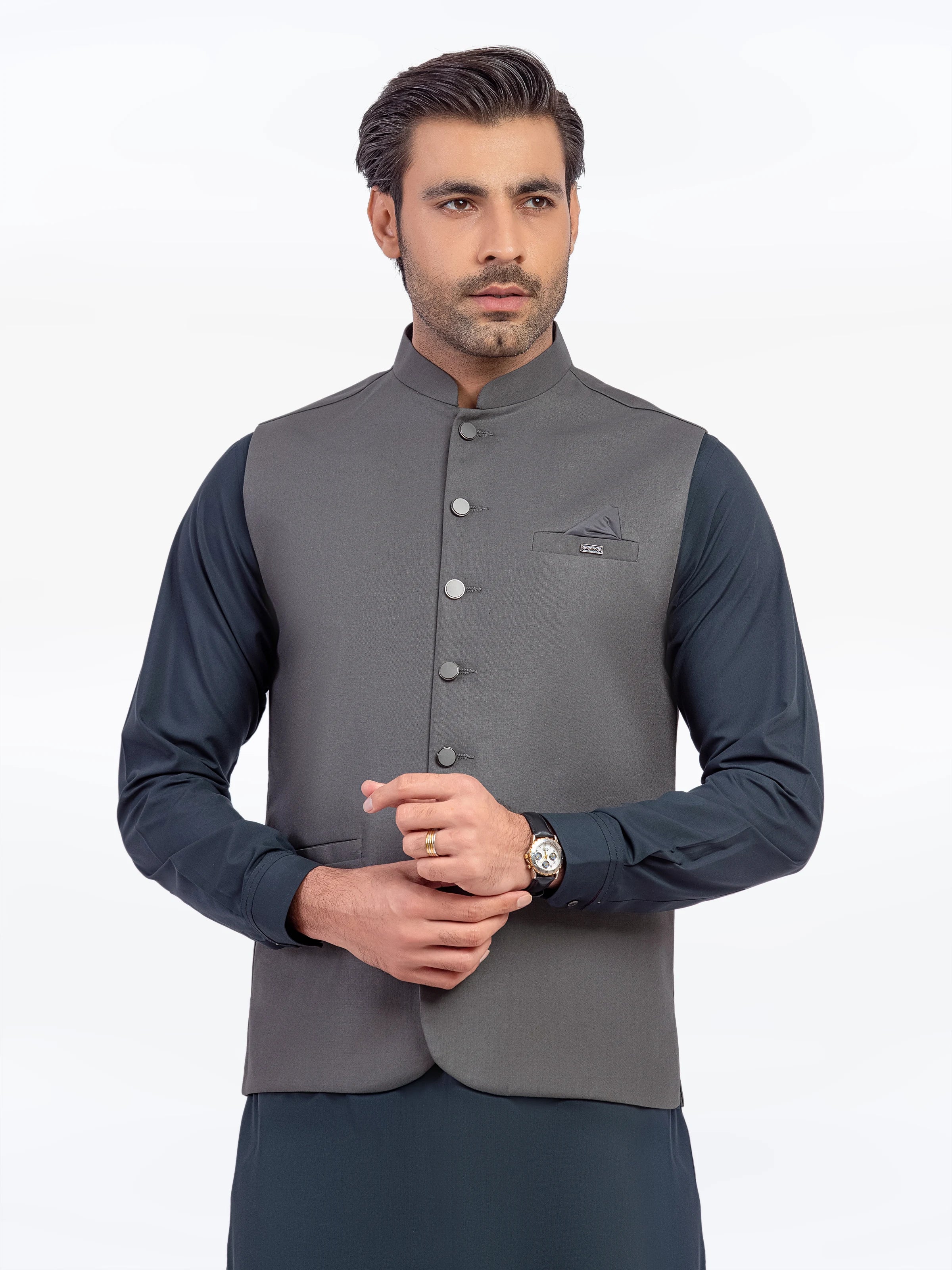 Men's Dark Sage Waist Coat - EMTWCP5-35950